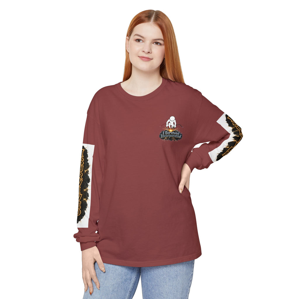 I Survived 2020 — "Please Stand By" Test Pattern Tee Special Edition Summer Premier Unisex Garment-Dyed Long Sleeve T-Shirt