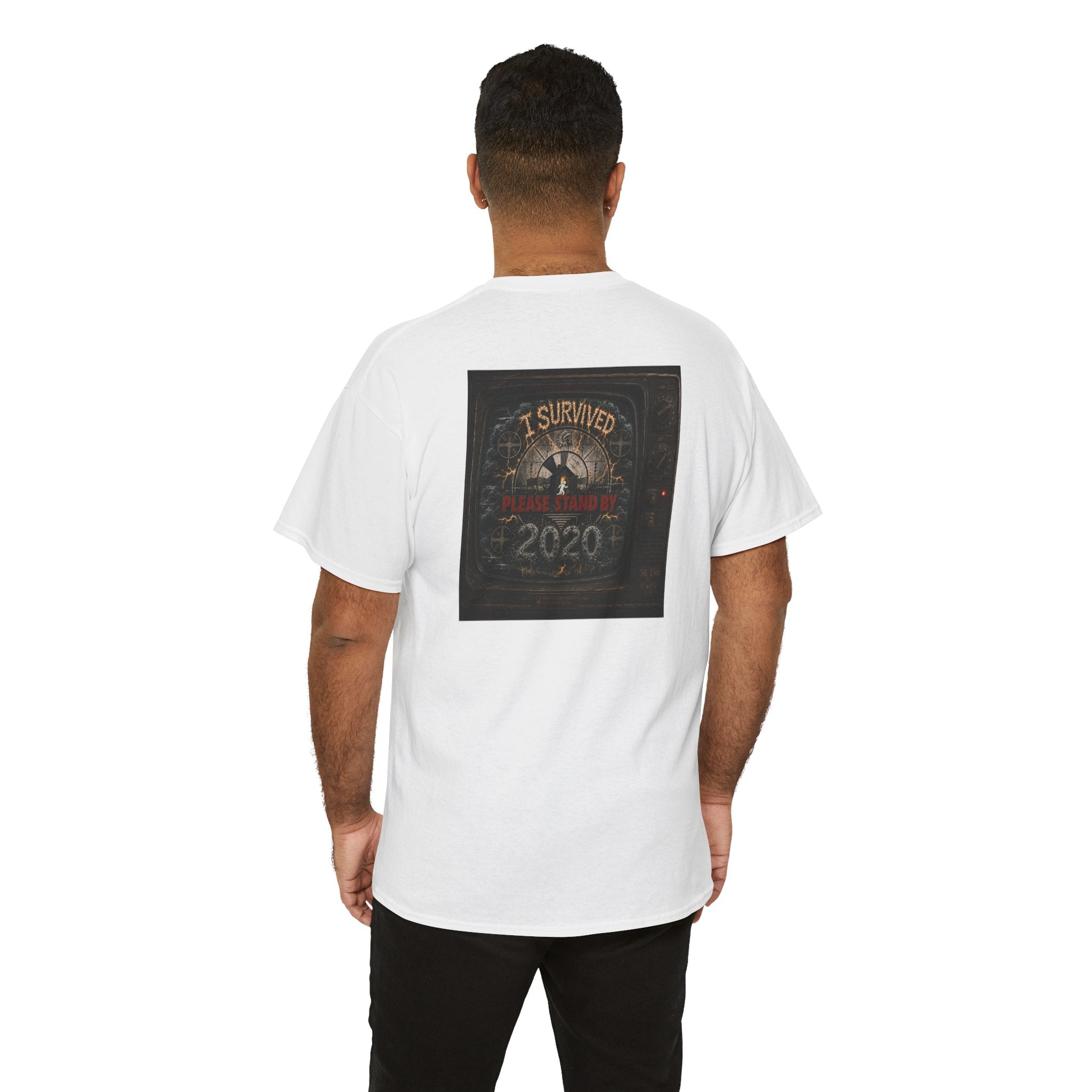 I Survived 2020 — "Please Stand By" Test Pattern Tee Summer Premier Unisex Heavy Cotton Tee