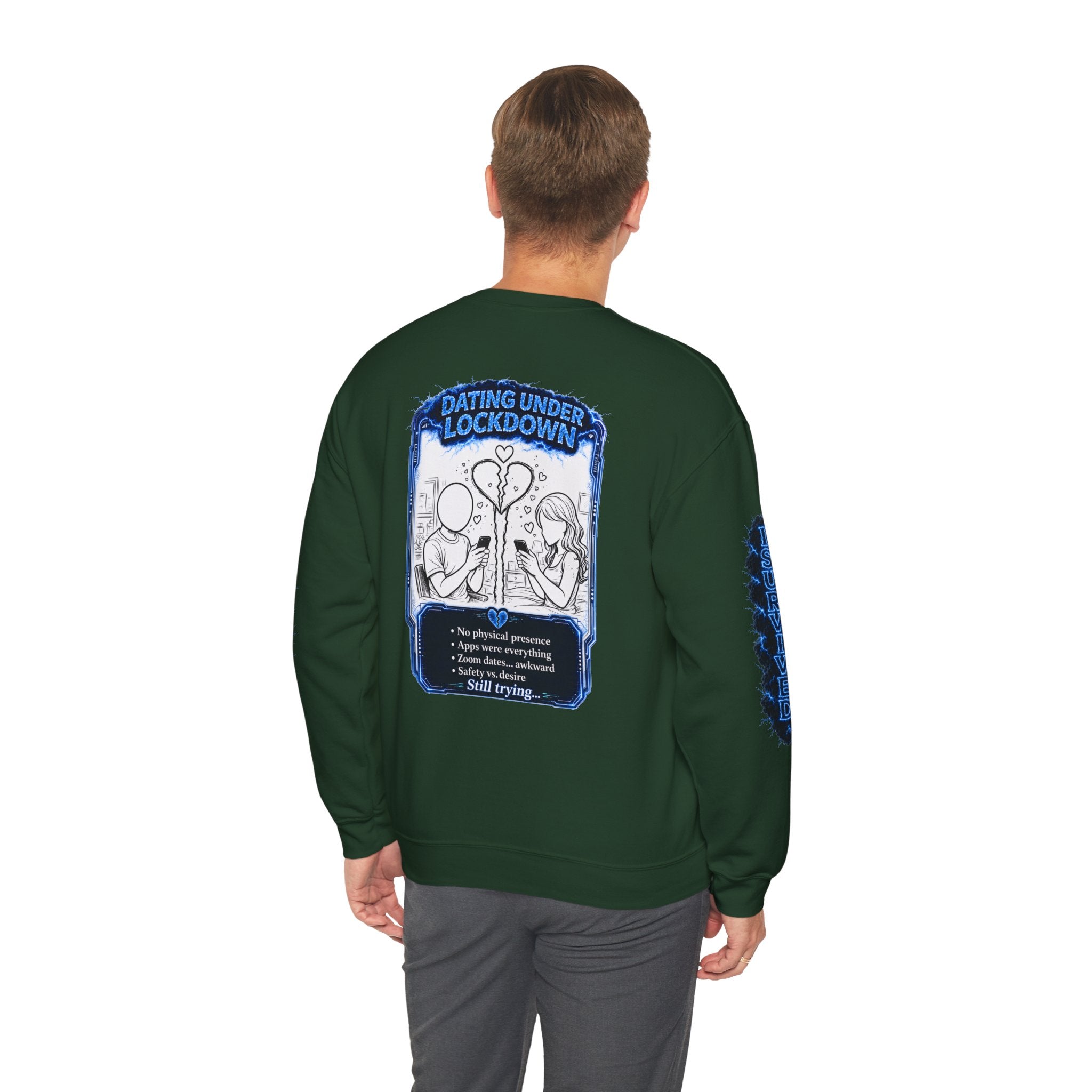 I Survived 2020 — LOCKDOWN S3:E2: Director's Cut Special Edition "Dating Under Lockdown" Unisex Heavy Blend™ Crewneck Sweatshirt