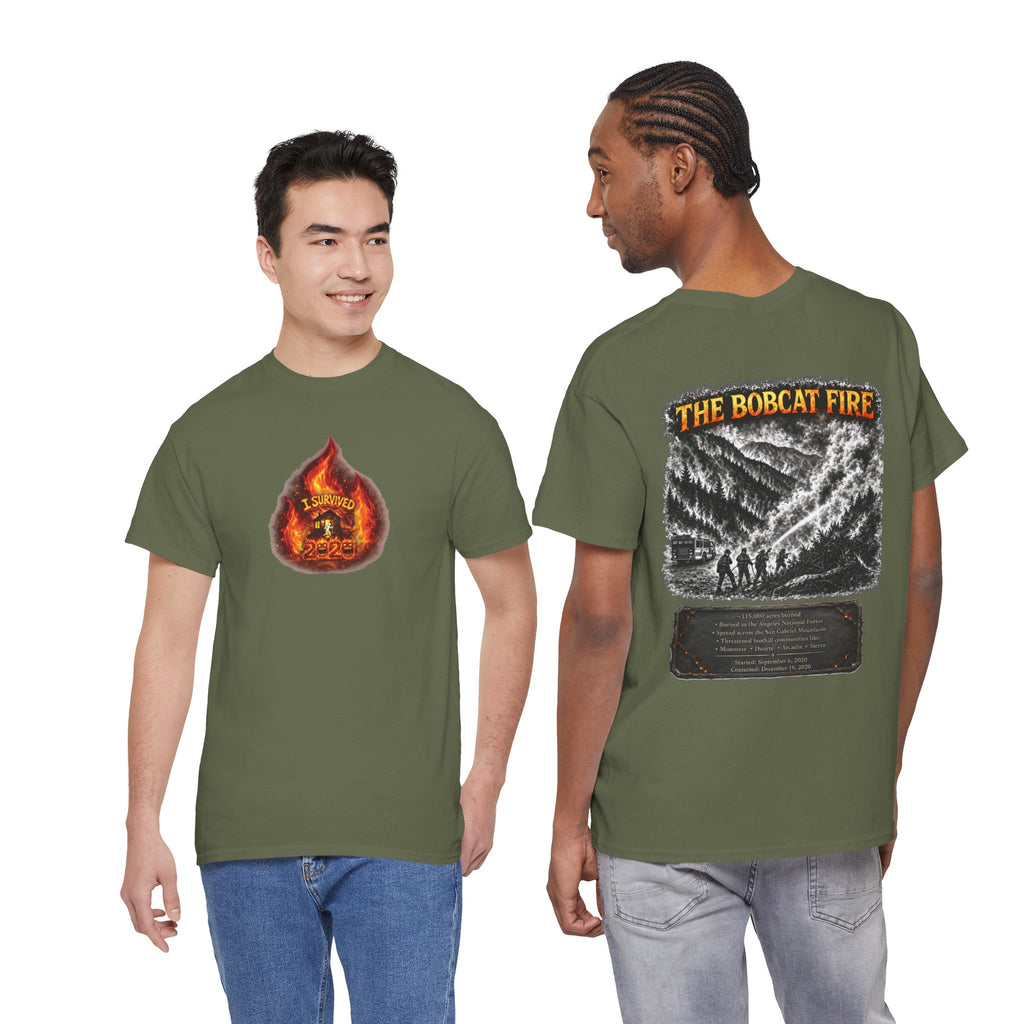 I Survived 2020 — WILDFIRES S2:E2: Director's Cut "The Bobcat Fire" Memorial Unisex Heavy Cotton Tee