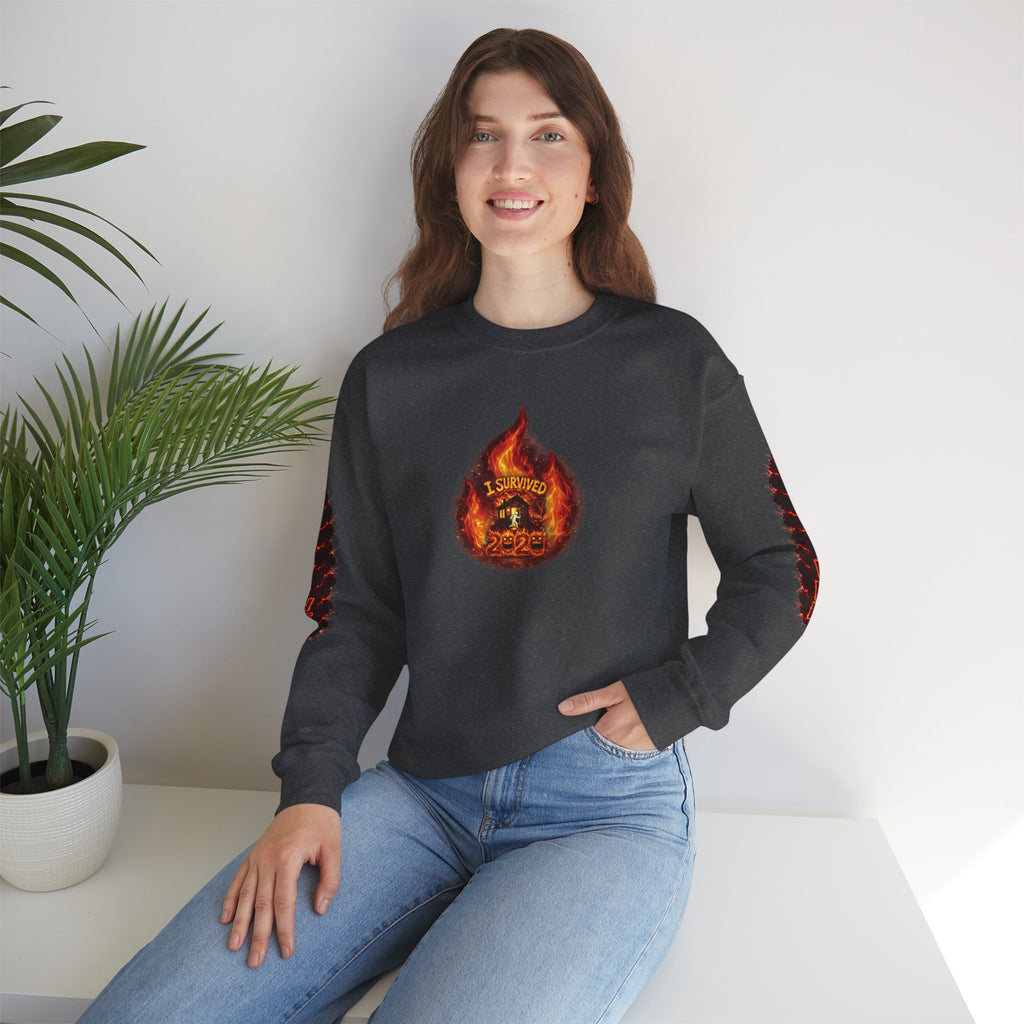 I Survived 2020 — WILDFIRES S2:E1: Director's Cut "Berry Creek" Memorial Unisex Heavy Blend™ Crewneck Sweatshirt