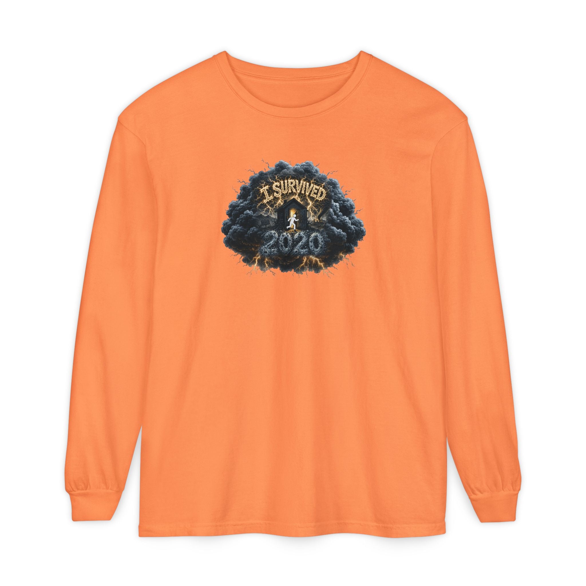 I Survived 2020 — Original PILOT Design: Director's Cut Unisex Garment-Dyed Long Sleeve T-Shirt