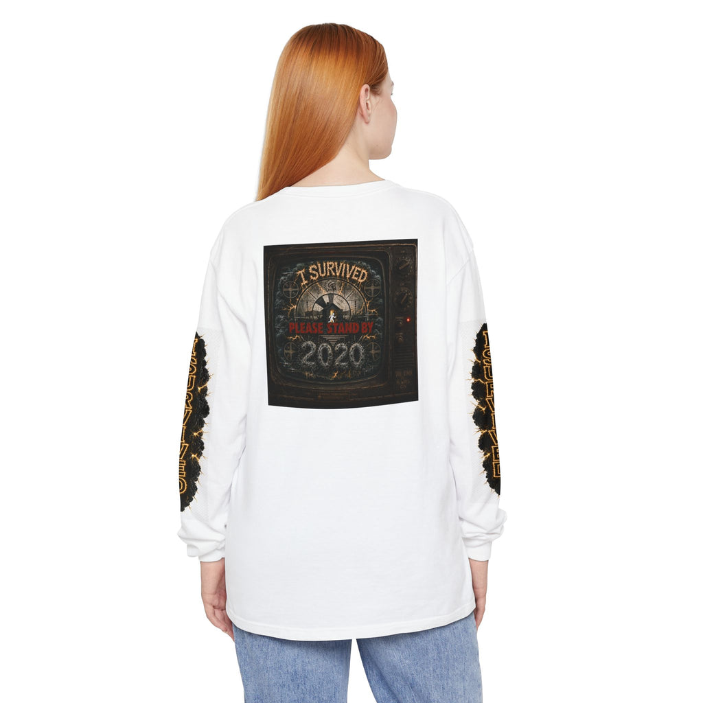 I Survived 2020 — "Please Stand By" Test Pattern Tee Special Edition Summer Premier Unisex Garment-Dyed Long Sleeve T-Shirt