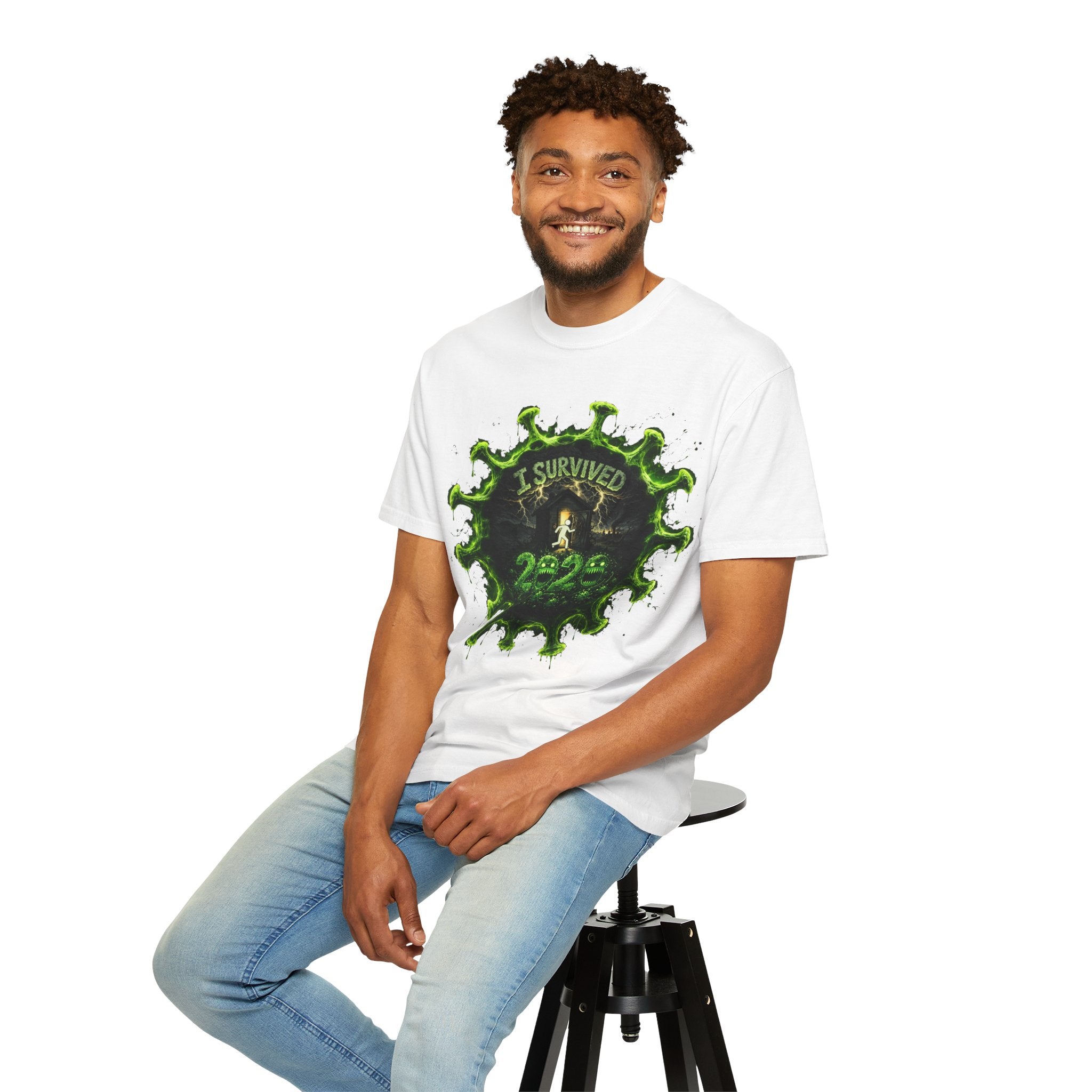 I Survived 2020 — Director's Cut S1:E3 "The Jab!" | Pandemic Edition Unisex Garment-Dyed T-shirt