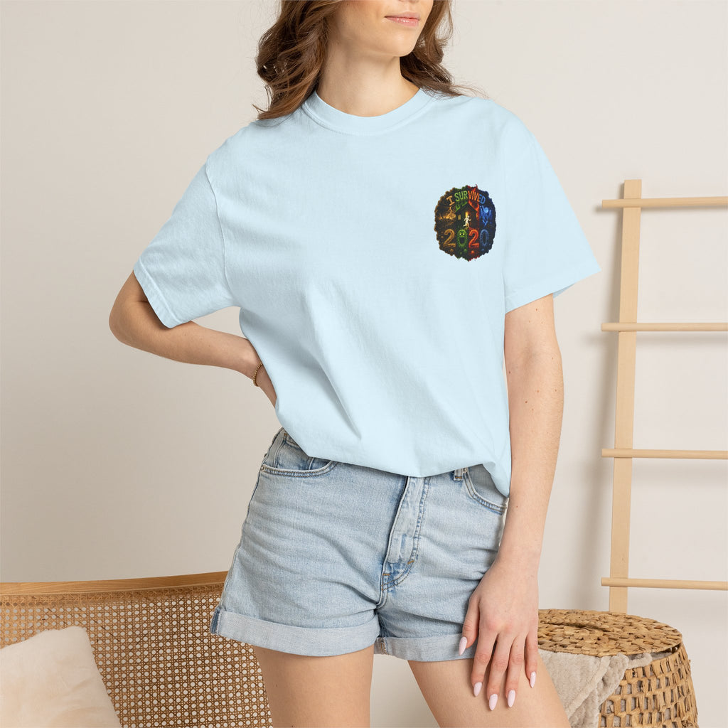 I Survived 2020 — "No Signal" Test Pattern Tee Alien Broadcast Finale Summer Premiere Unisex Garment-Dyed T-shirt