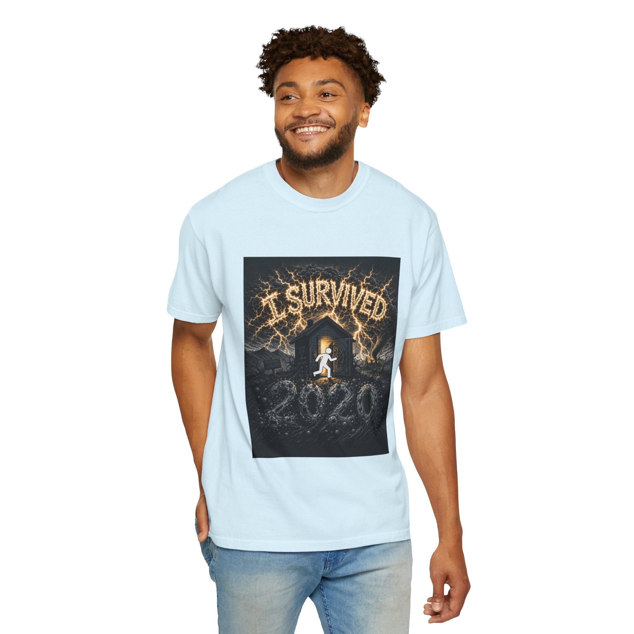 I Survived 2020 — Original Design Teaser Tee | Season 1 Premiere Drop Unisex Garment-Dyed T-shirt