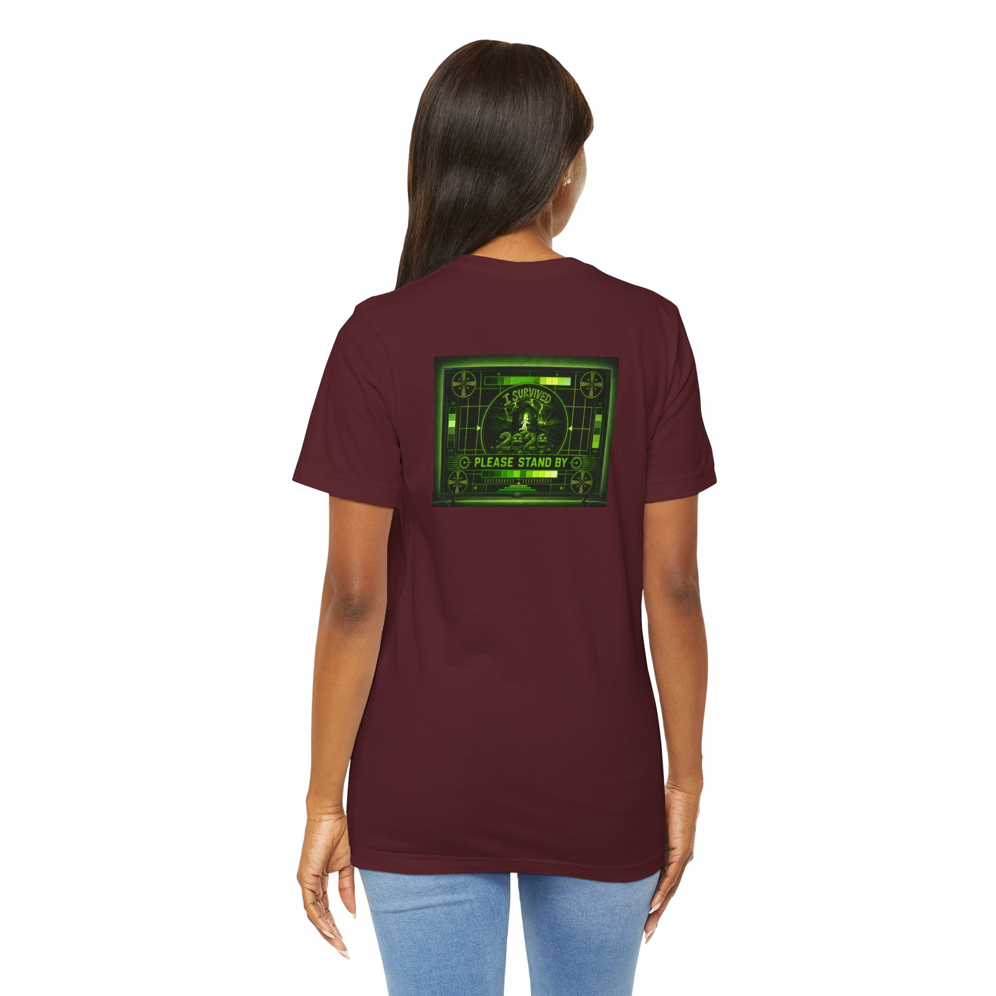 I Survived 2020 — "Please Stand By" Test Pattern Toxic Signal Tee Summer Premiere Unisex Jersey Short Sleeve Tee