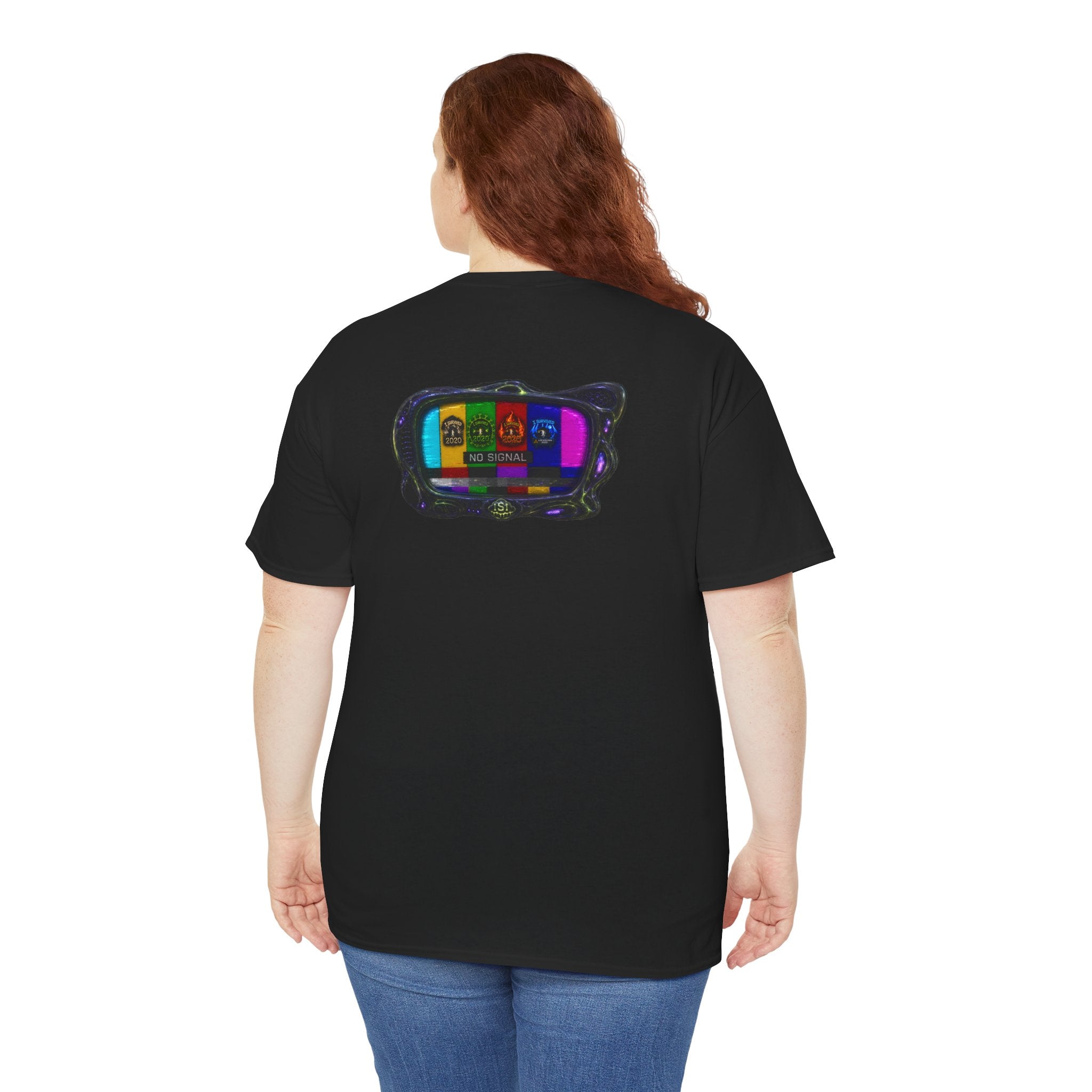 I Survived 2020 — "No Signal" Test Pattern Tee Alien Broadcast Finale Summer Premiere Unisex Heavy Cotton Tee