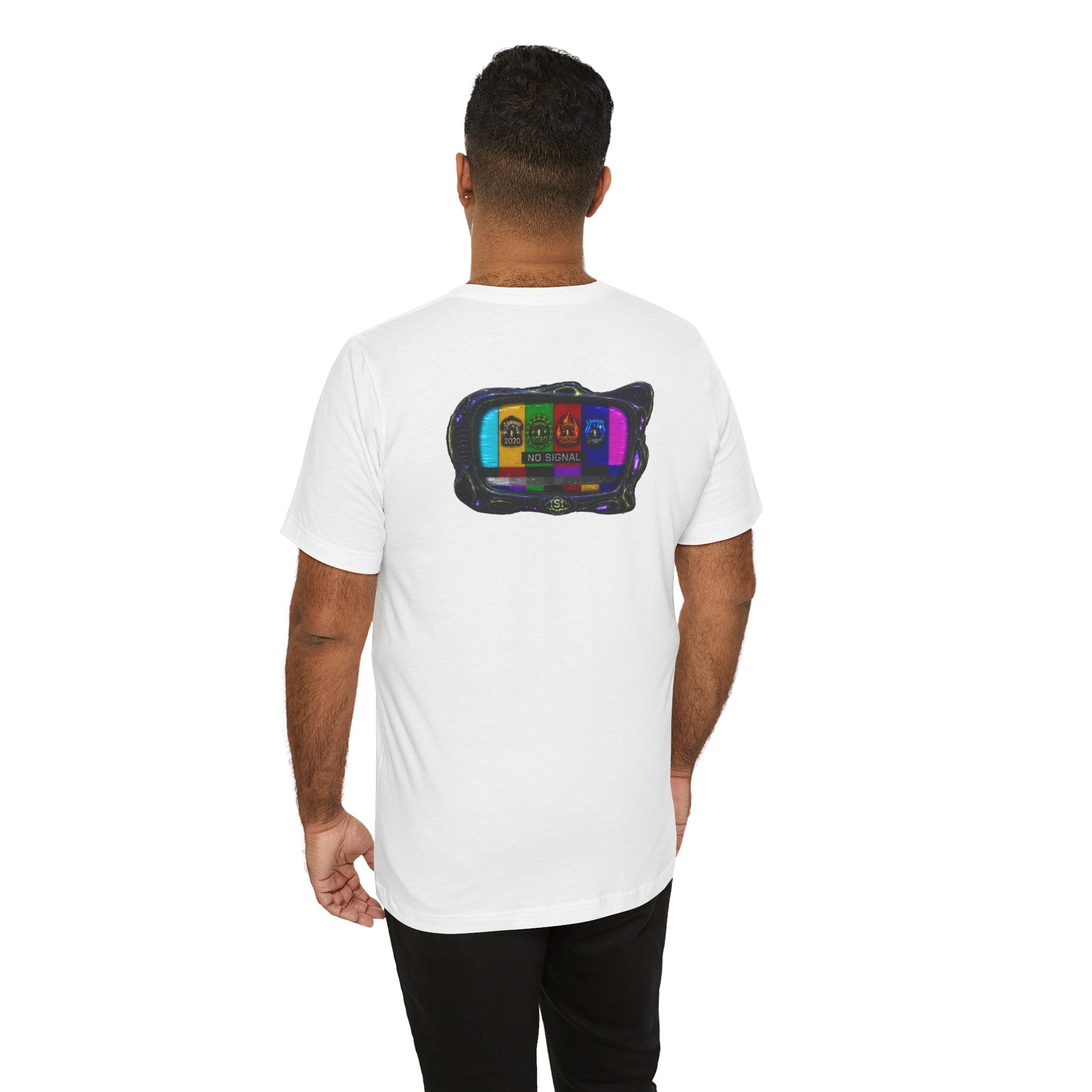 I Survived 2020 — "No Signal" Test Pattern Tee Alien Broadcast Finale Summer Premiere Unisex Jersey Short Sleeve Tee