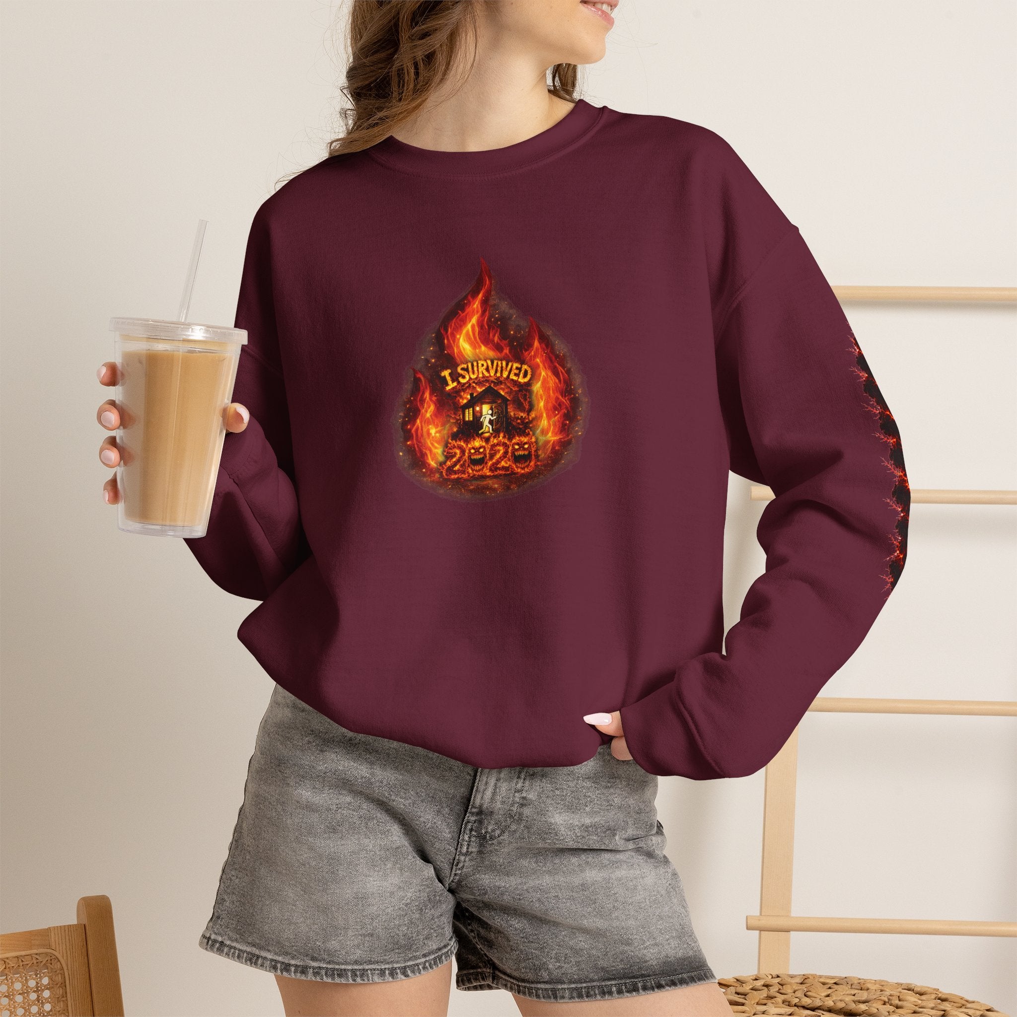 I Survived 2020 — WILDFIRES S2:E1: Director's Cut "Berry Creek" Memorial Unisex Heavy Blend™ Crewneck Sweatshirt