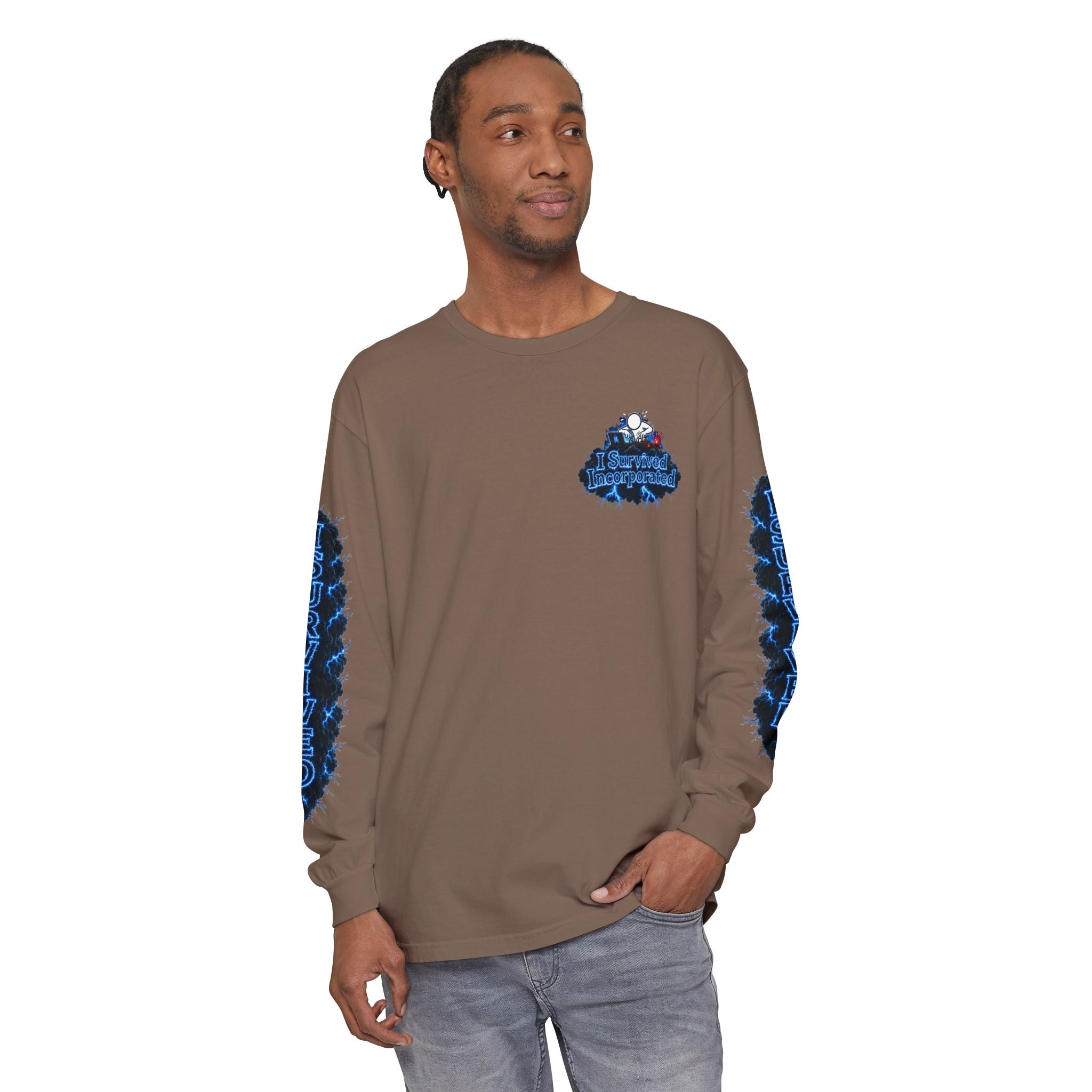 I Survived 2020 — "Please Stand By" Test Pattern Tee Lockdown Special Edition Summer Exclusive Unisex Garment-Dyed Long Sleeve T-Shirt