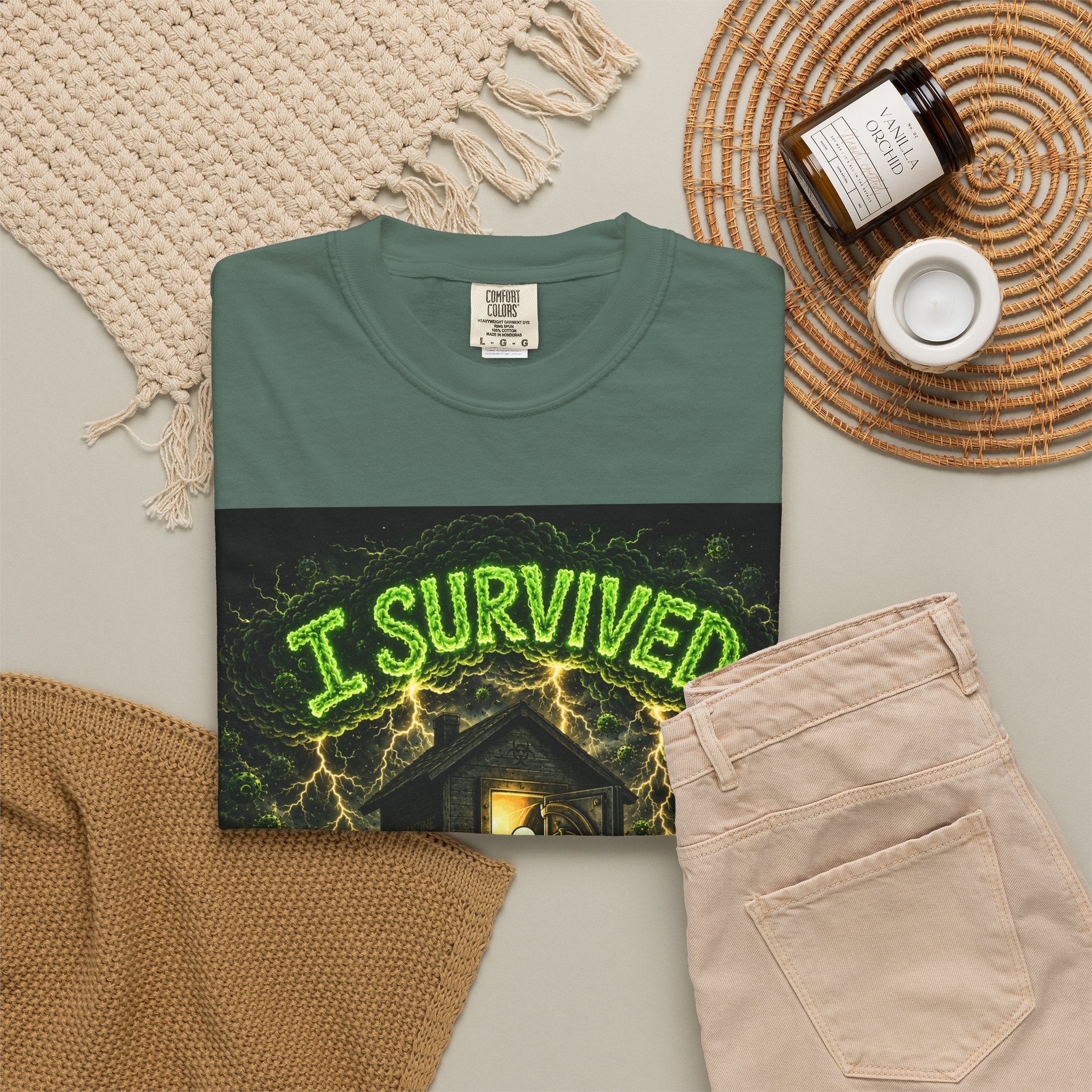 I Survived 2020 — PANDEMIC S1:E3: "The Jab!" Unisex Garment-Dyed T-shirt