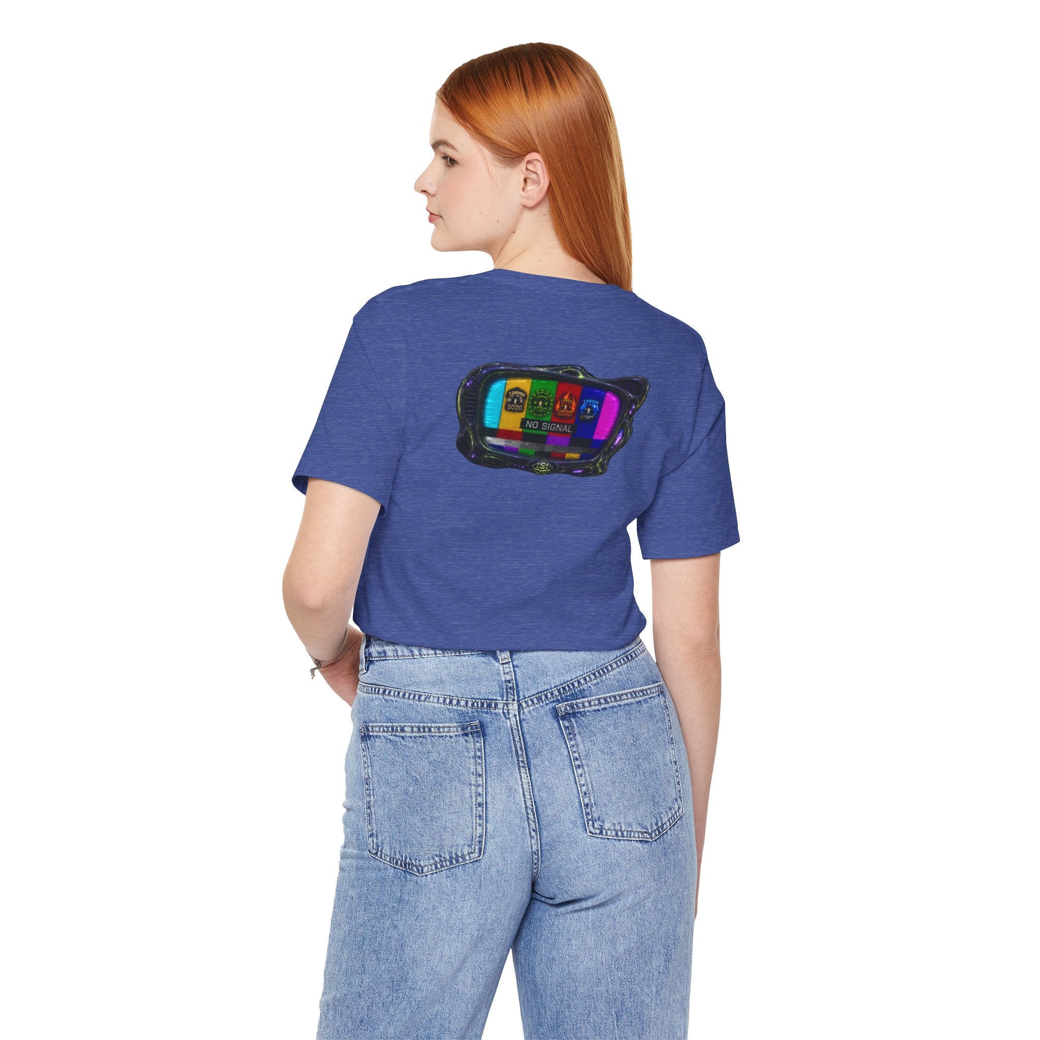 I Survived 2020 — "No Signal" Test Pattern Tee Alien Broadcast Finale Summer Premiere Unisex Jersey Short Sleeve Tee