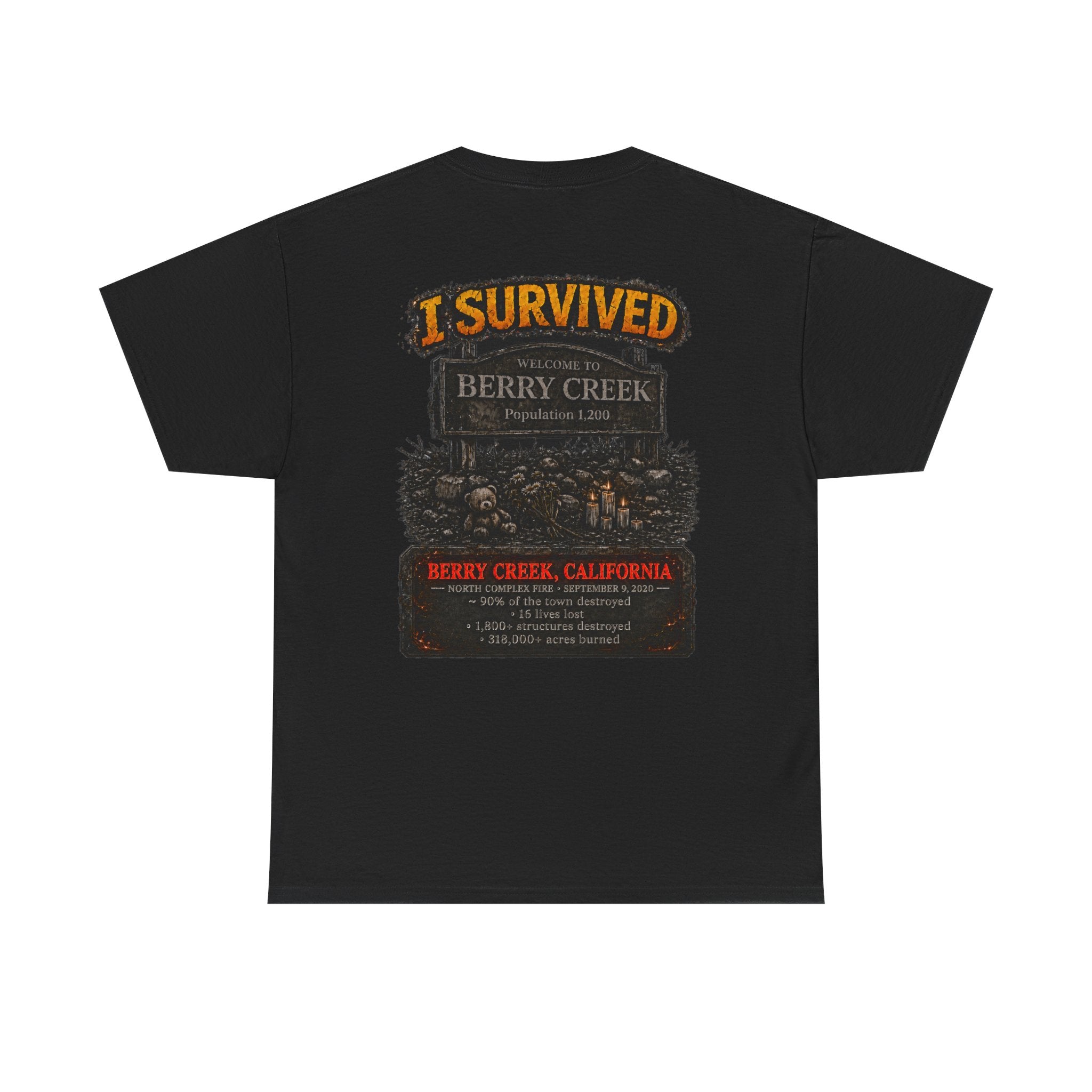I Survived 2020 — WILDFIRES S2:E1: "Berry Creek" Memorial Unisex Heavy Cotton Tee