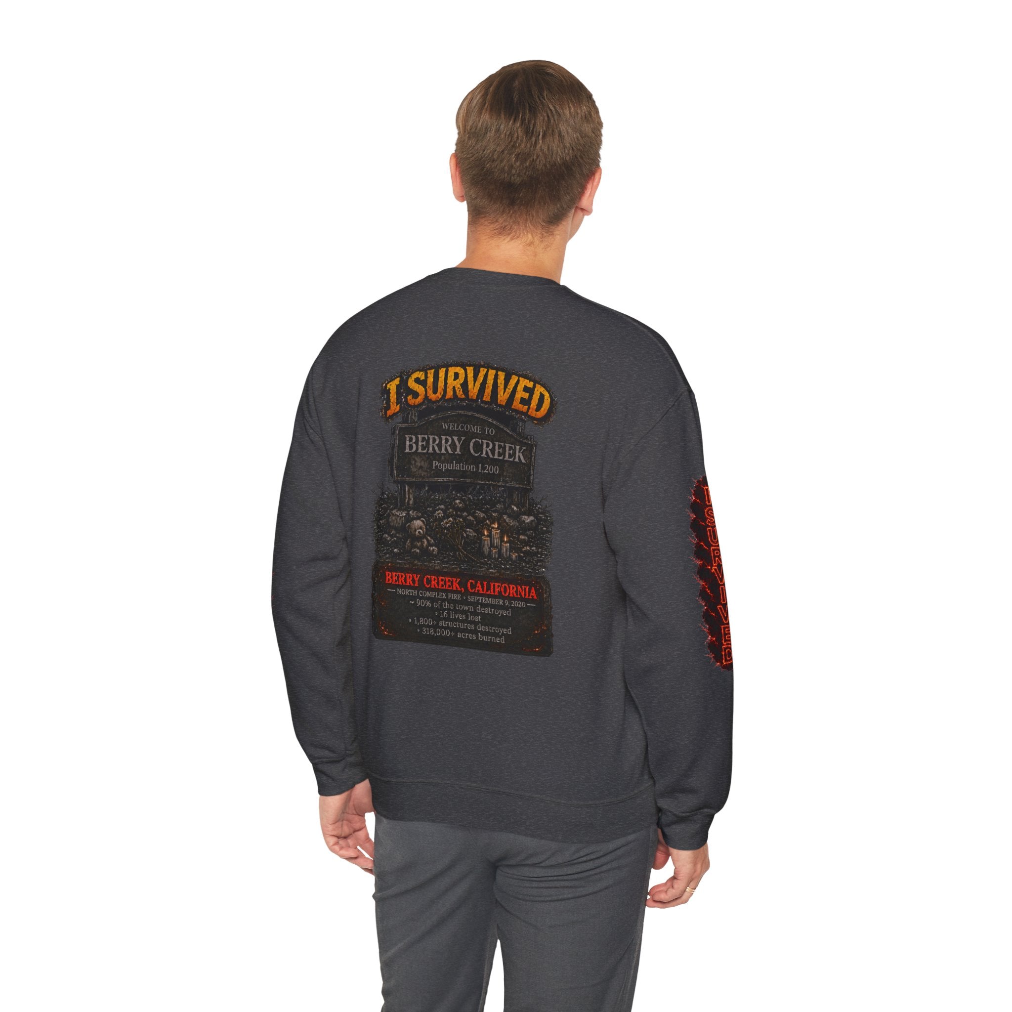 I Survived 2020 — Director's Cut S2:E2 "The Bobcat Fire" | Wildfire Edition Memorial Unisex Heavy Blend™ Crewneck Sweatshirt