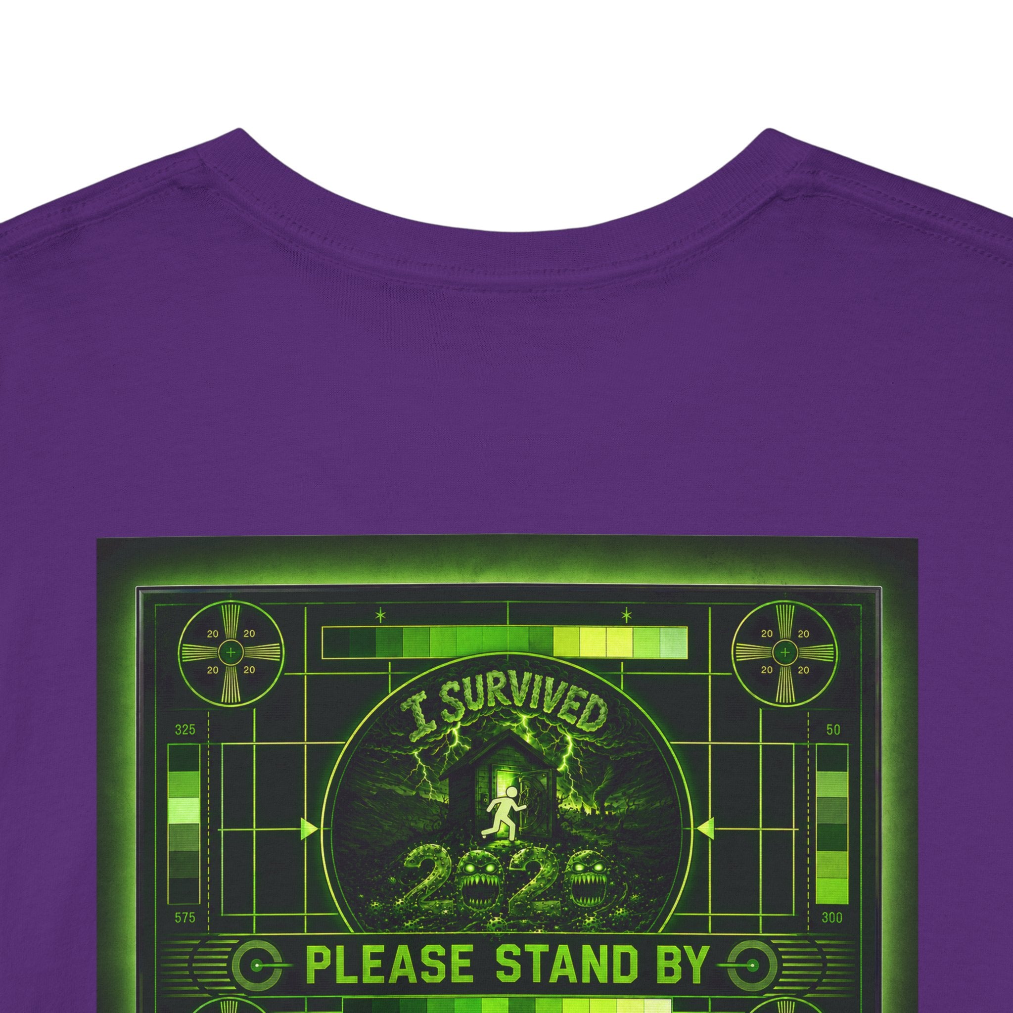 I Survived 2020 — "Please Stand By" Test Pattern Toxic Signal Tee Special Edition Summer Premiere Unisex Heavy Cotton Tee