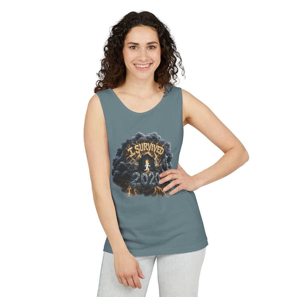 I Survived 2020 — Director's Cut Original Design Teaser Tee | Season 1 Premiere Drop Unisex Garment-Dyed Tank Top