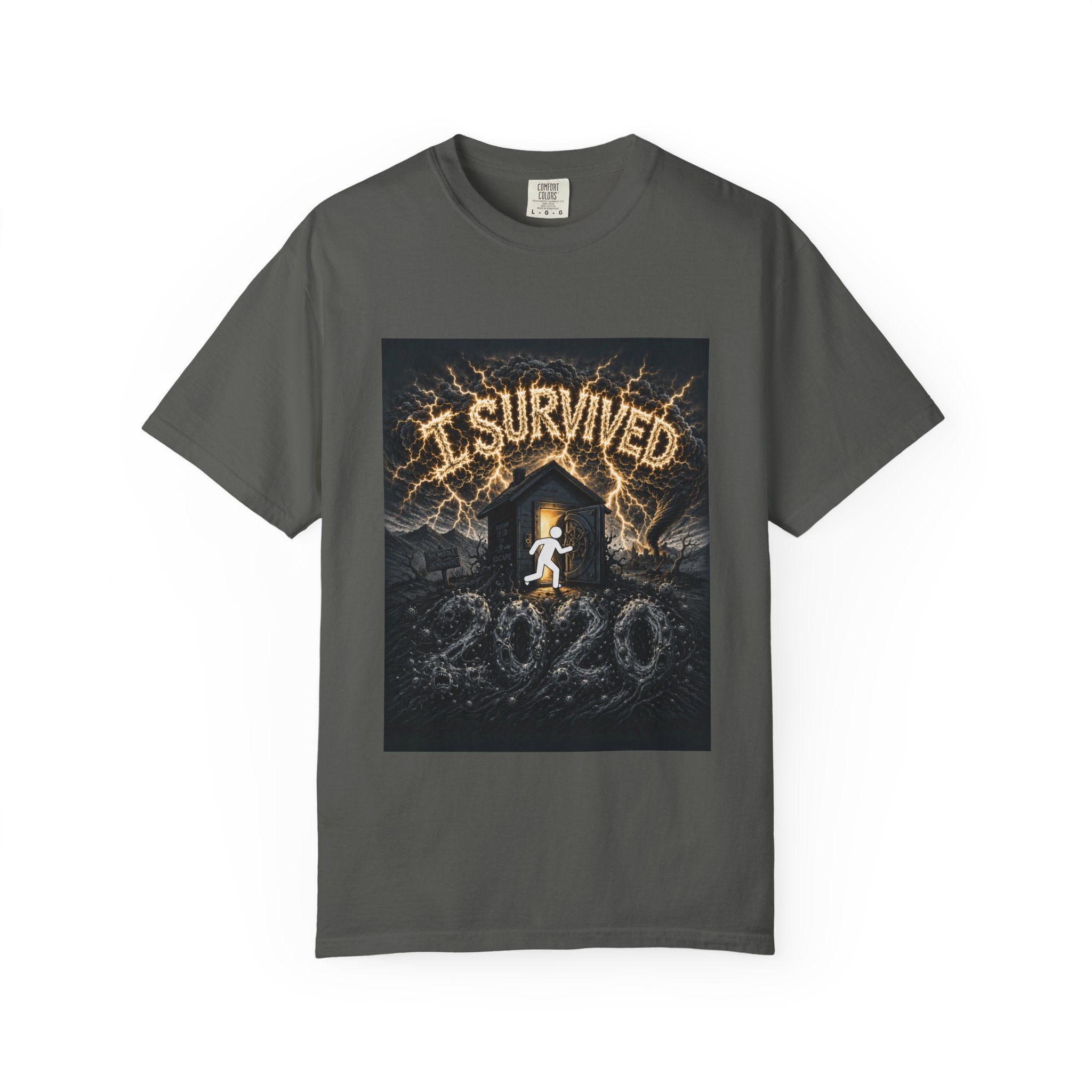 I Survived 2020 — Original Design Teaser Tee | Season 1 Premiere Drop Unisex Garment-Dyed T-shirt