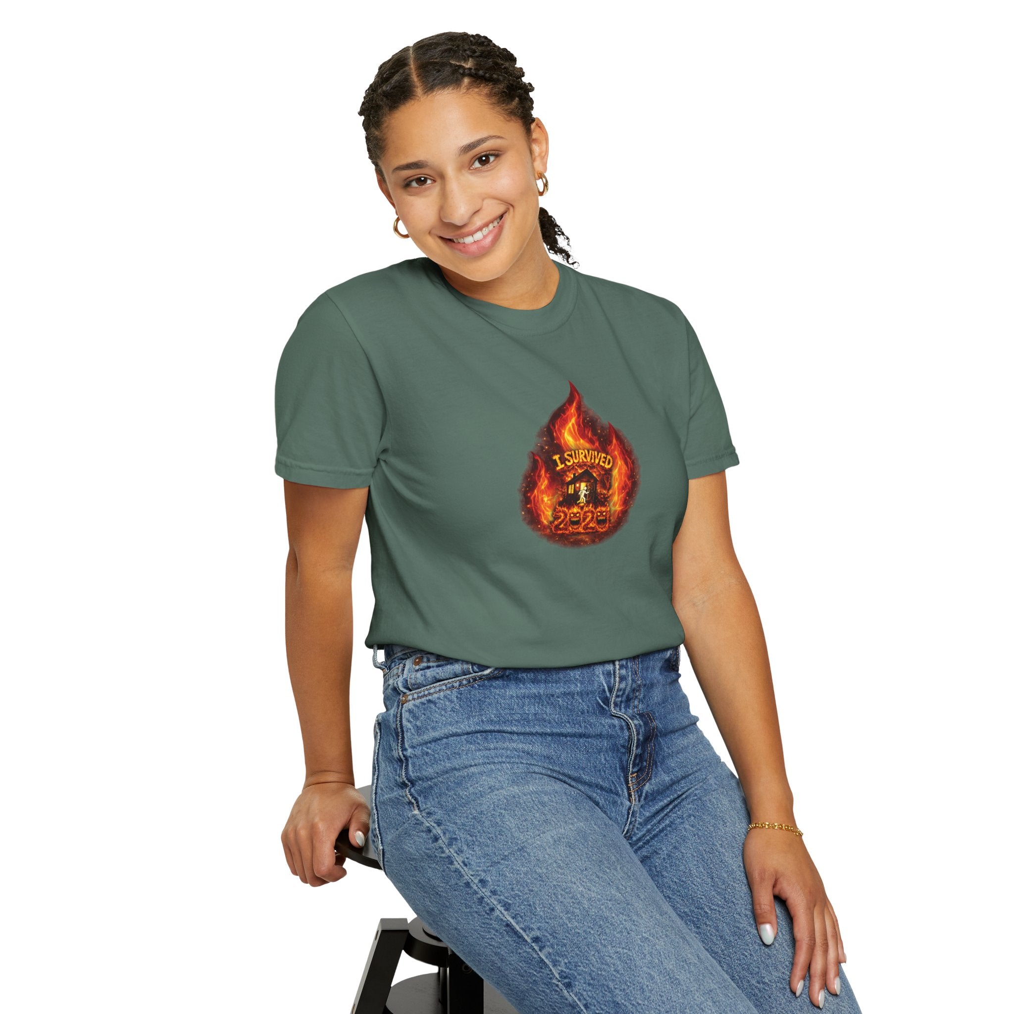 I Survived 2020 — WILDFIRES S2:E2: Director's Cut "The Bobcat Fire" Memorial Unisex Garment-Dyed T-shirt