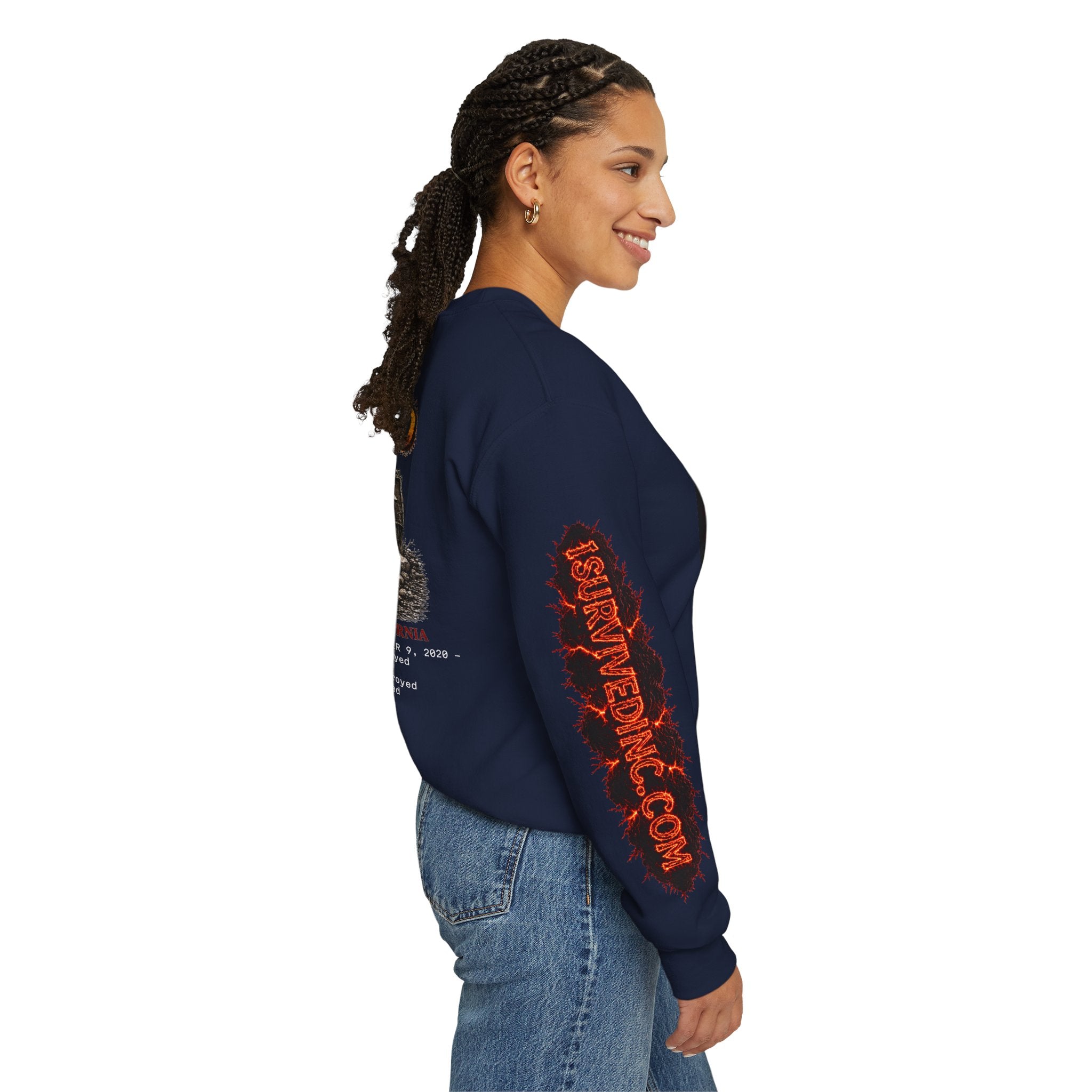 I Survived 2020 — S2:E1 "Berry Creek" | Wildfire Edition Memorial Unisex Heavy Blend™ Crewneck Sweatshirt