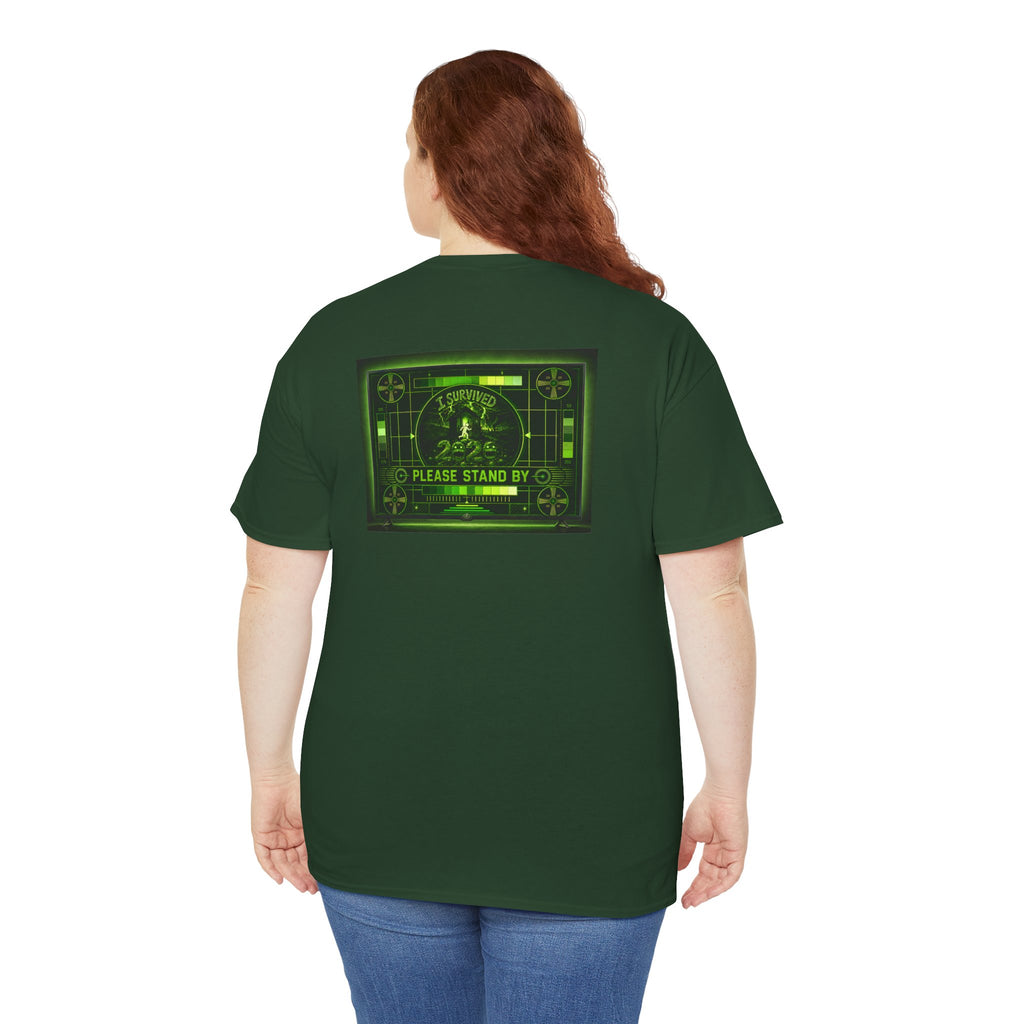I Survived 2020 — "Please Stand By" Test Pattern Toxic Signal Tee Summer Premiere Unisex Heavy Cotton Tee