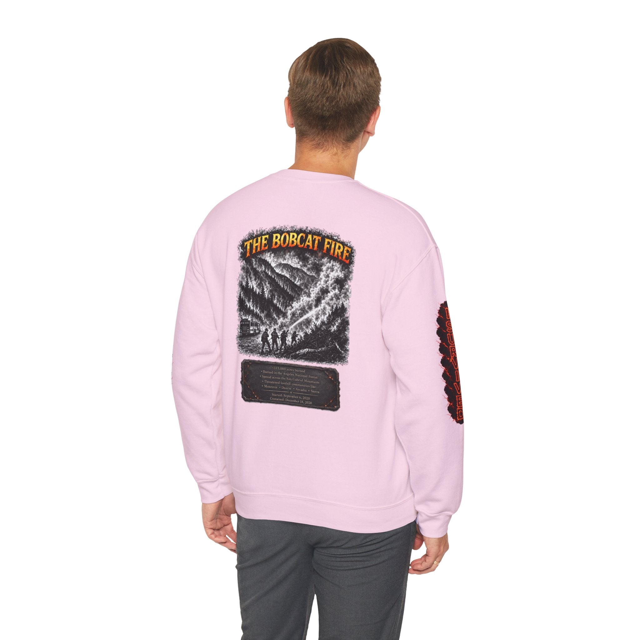 I Survived 2020 — WILDFIRES S2:E2: Director's Cut "The Bobcat Fire" Memorial Unisex Heavy Blend™ Crewneck Sweatshirt