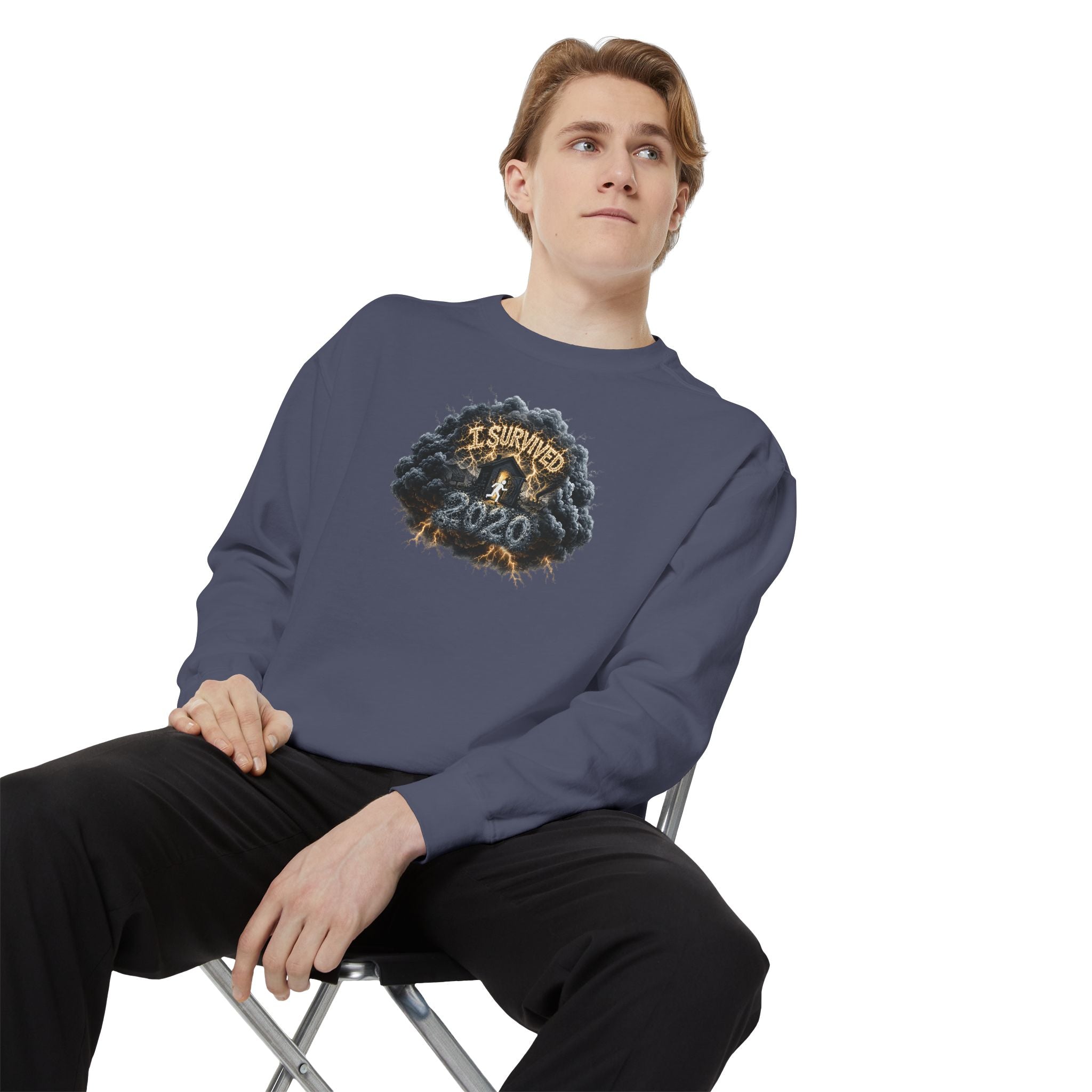 I Survived 2020 — Original PILOT Design: Director's Cut Unisex Garment-Dyed Sweatshirt