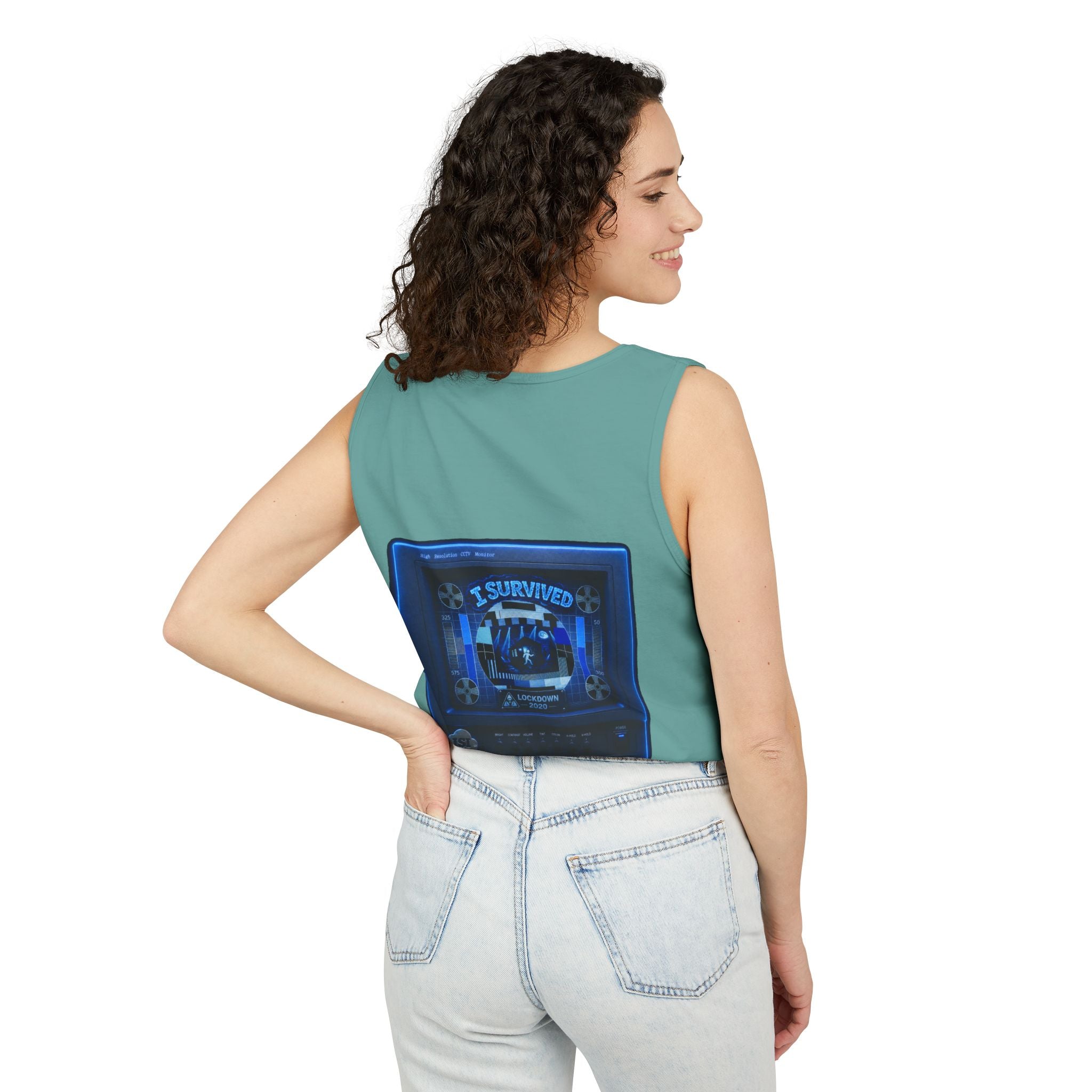 I Survived 2020 — "Please Stand By" Test Pattern Tee Lockdown Special Edition Summer Exclusive Unisex Garment-Dyed Tank Top