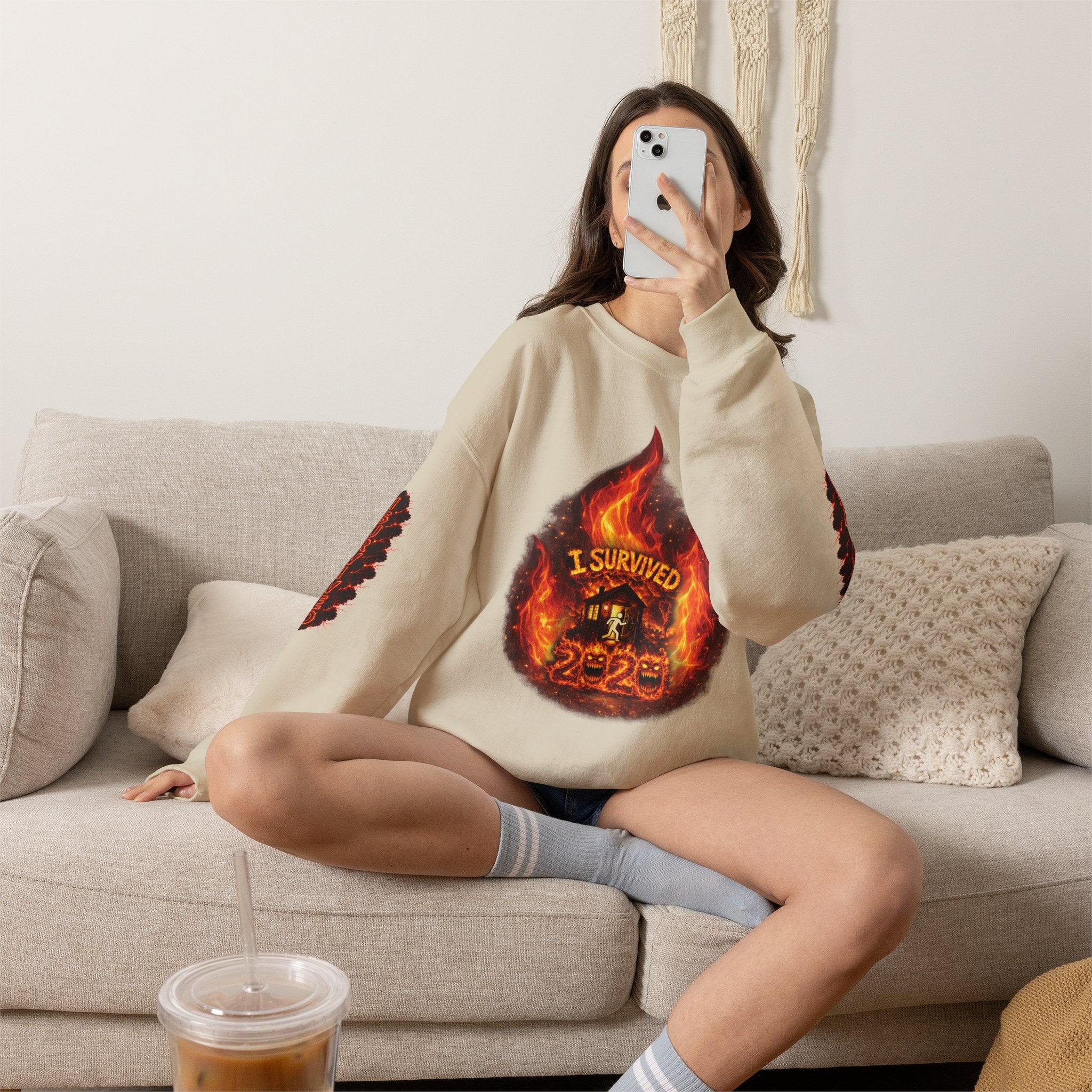 I Survived 2020 — Director's Cut S2:E3 "The California Wildfires" | Wildfire Edition Memorial Unisex Heavy Blend™ Crewneck Sweatshirt