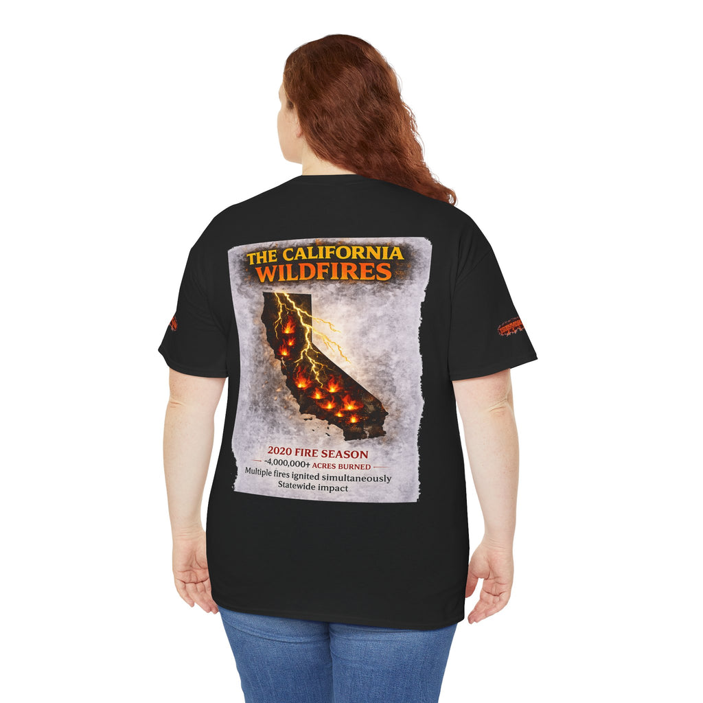 I Survived 2020 — WILDFIRES S2:E3: Director's Cut Special Edition "The California Wildfires" Memorial Unisex Heavy Cotton Tee