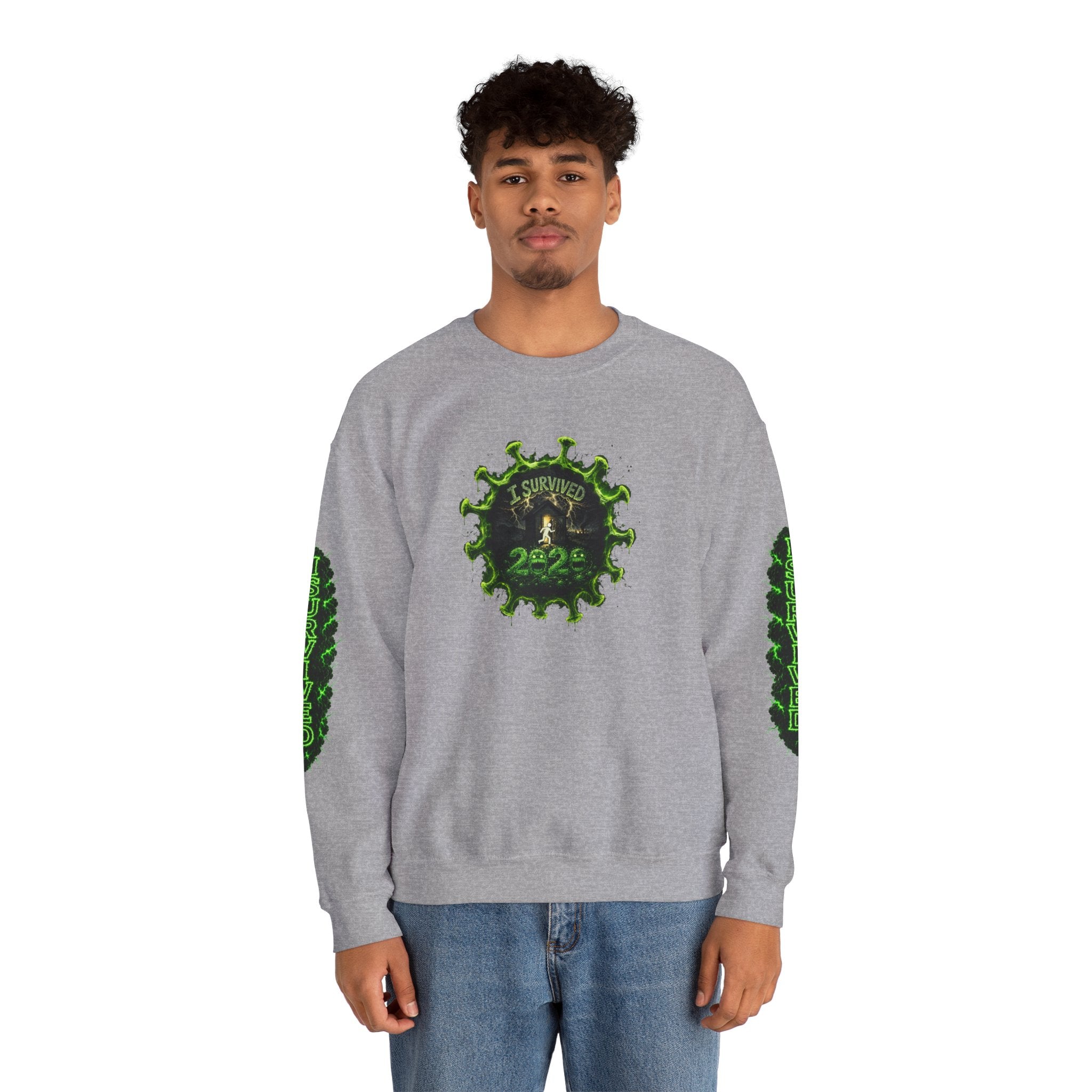 I Survived 2020 — PANDEMIC S1:E3: Director's Cut "The Jab!" Unisex Heavy Blend™ Crewneck Sweatshirt