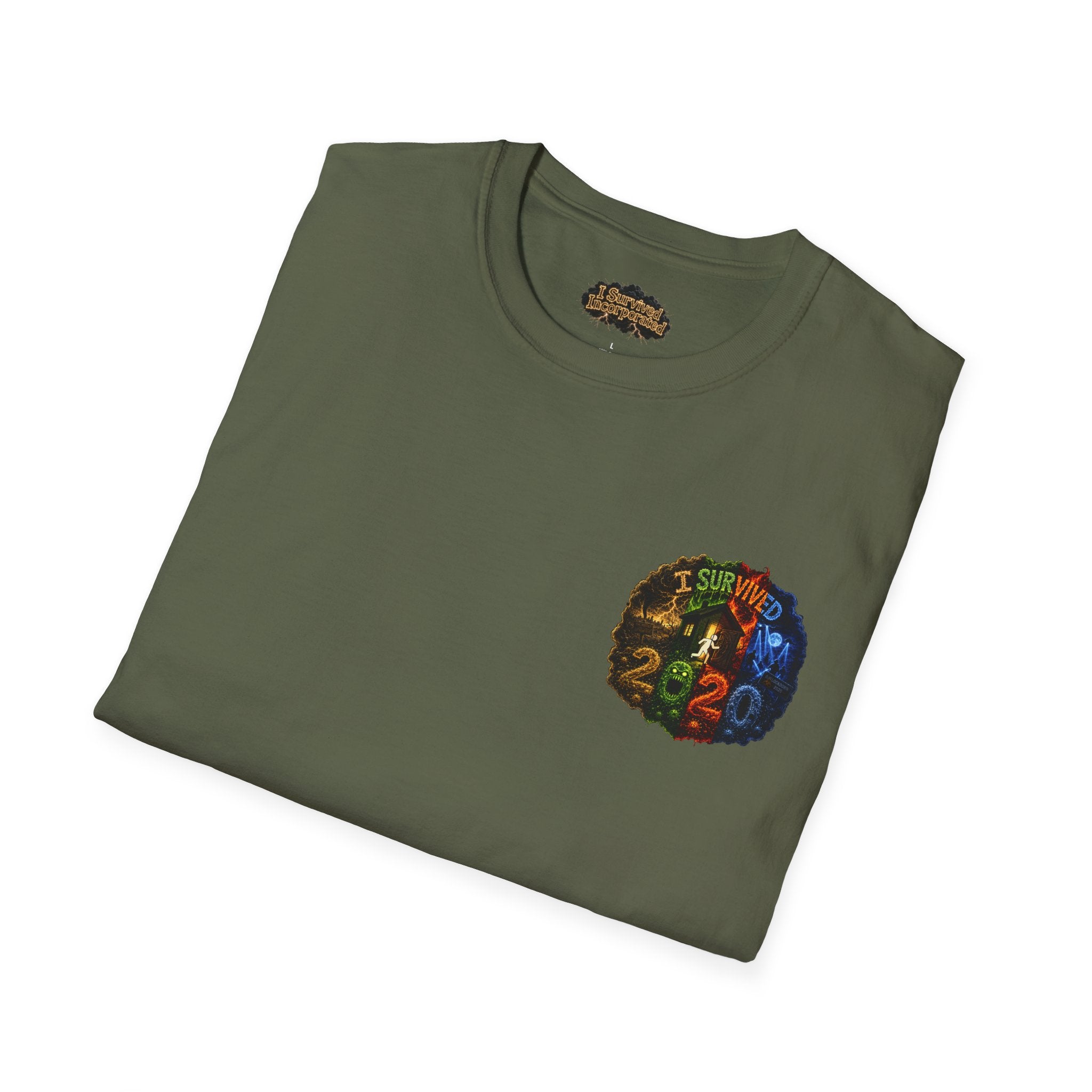 I Survived 2020 — "No Signal" Test Pattern Tee Alien Broadcast Finale Summer Premiere Unisex Softstyle T-Shirt