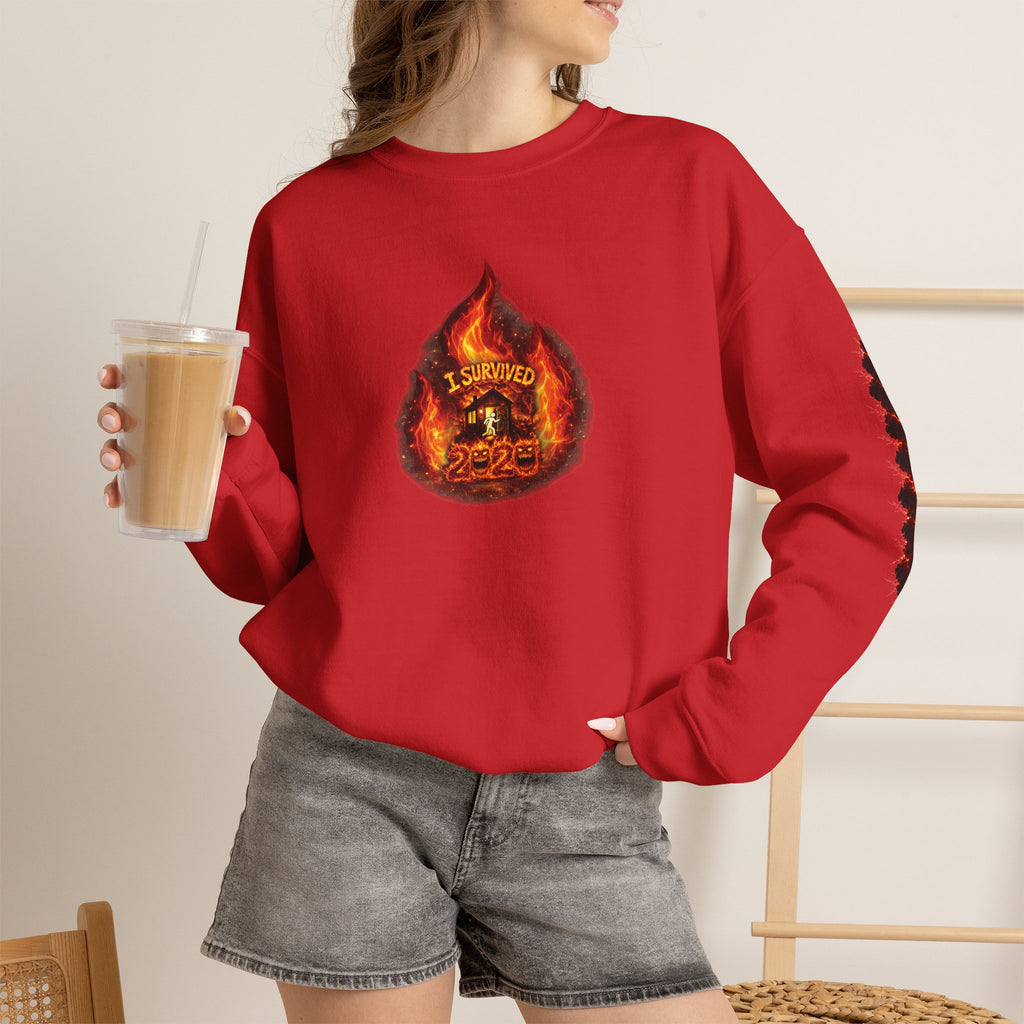 I Survived 2020 — WILDFIRES S2:E1: Director's Cut "Berry Creek" Memorial Unisex Heavy Blend™ Crewneck Sweatshirt
