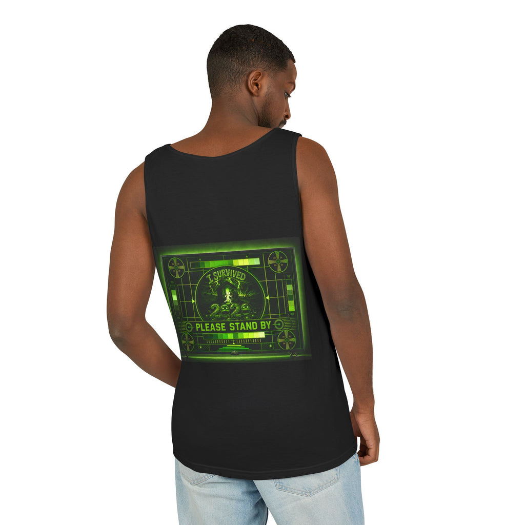I Survived 2020 — "Please Stand By" Test Pattern Toxic Signal Tee Summer Premiere Unisex Garment-Dyed Tank Top