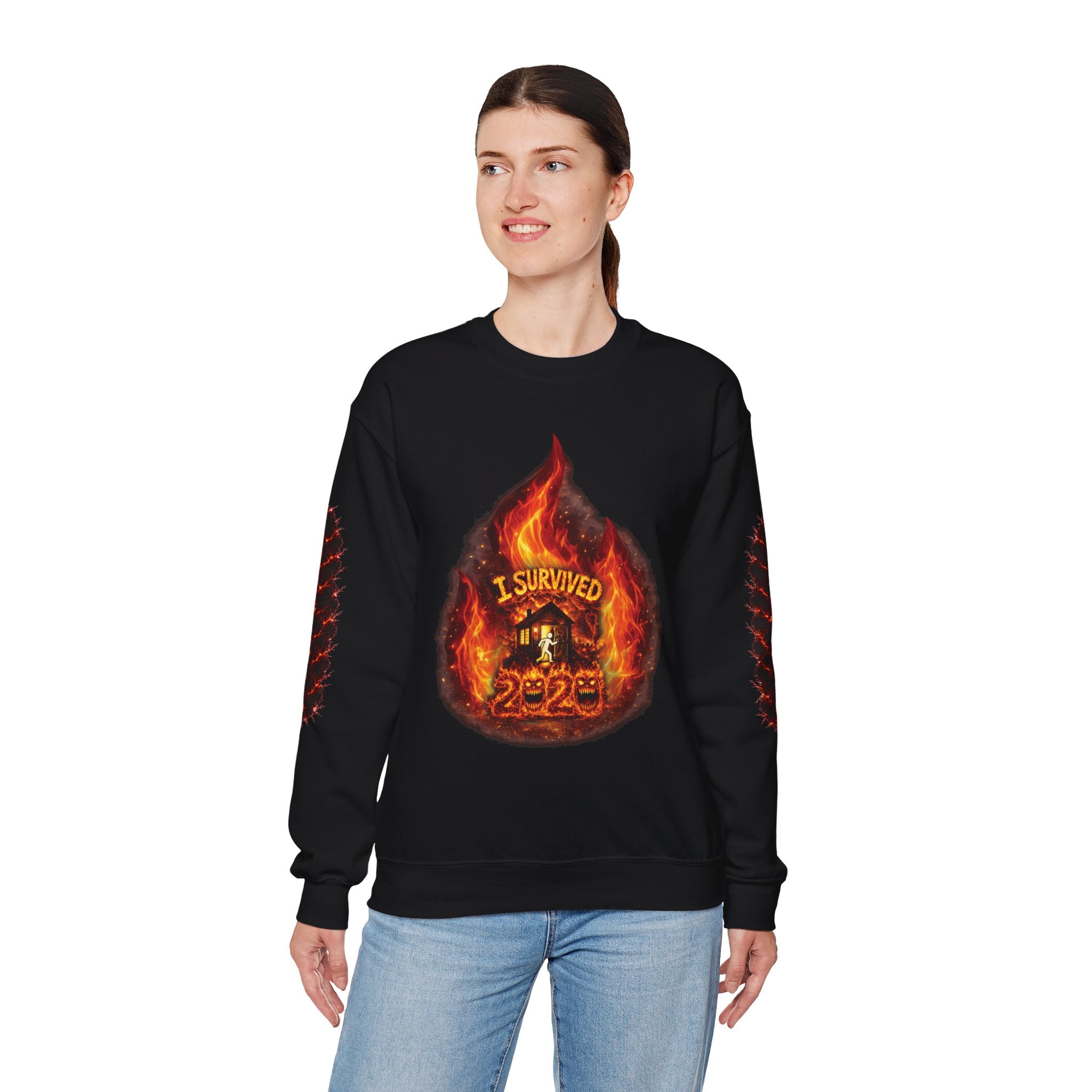 I Survived 2020 — Director's Cut S2:E1 "Berry Creek" | Wildfire Edition Memorial Unisex Heavy Blend™ Crewneck Sweatshirt