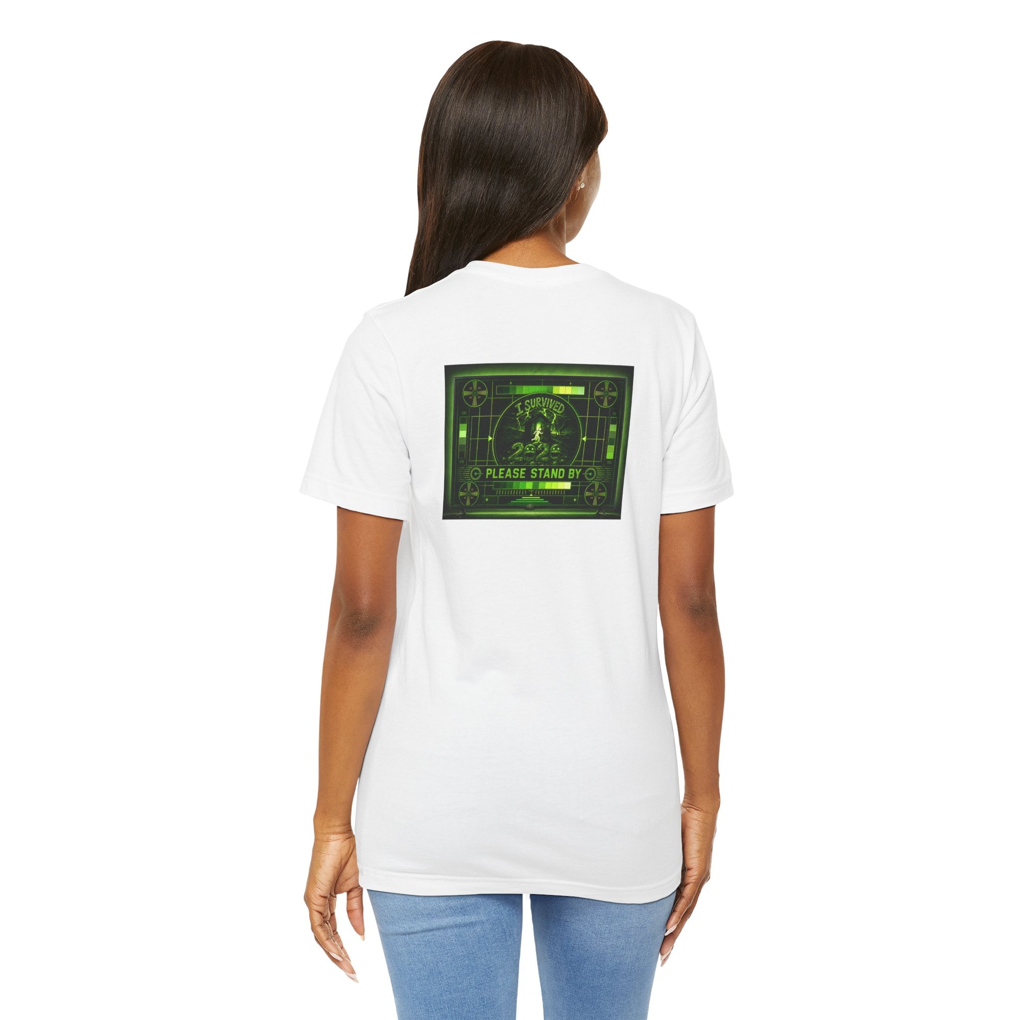 I Survived 2020 — "Please Stand By" Test Pattern Toxic Signal Tee Summer Premiere Unisex Jersey Short Sleeve Tee