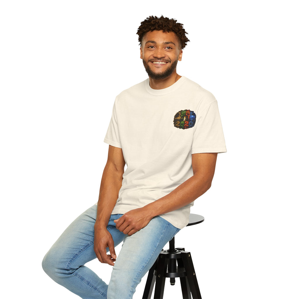 I Survived 2020 — "No Signal" Test Pattern Tee Alien Broadcast Finale Summer Premiere Unisex Garment-Dyed T-shirt