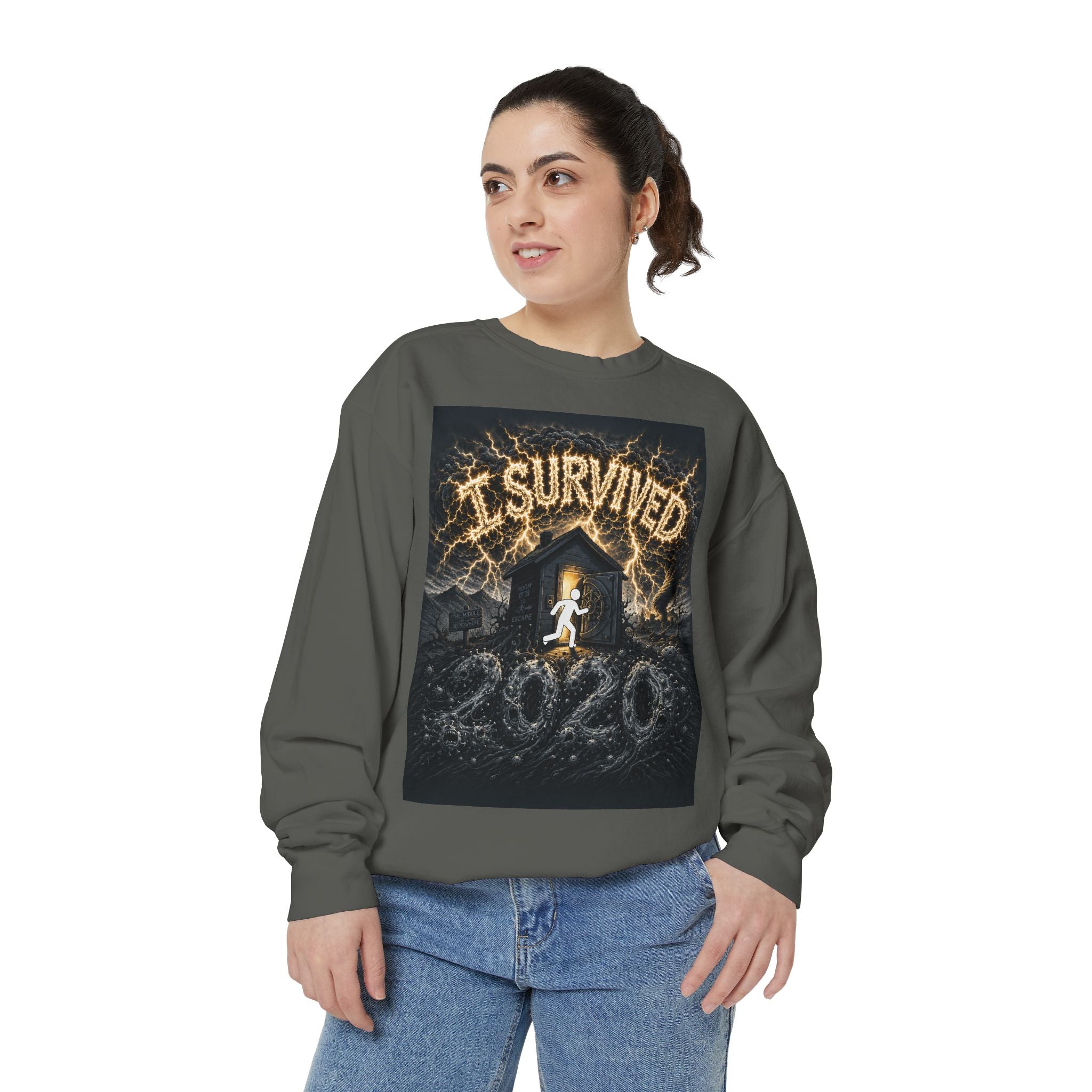 I Survived 2020 — Original PILOT Design Unisex Garment-Dyed Sweatshirt