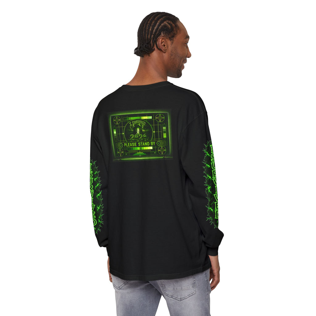 I Survived 2020 — "Please Stand By" Test Pattern Toxic Signal Tee Special Edition Summer Premiere Unisex Garment-Dyed Long Sleeve T-Shirt