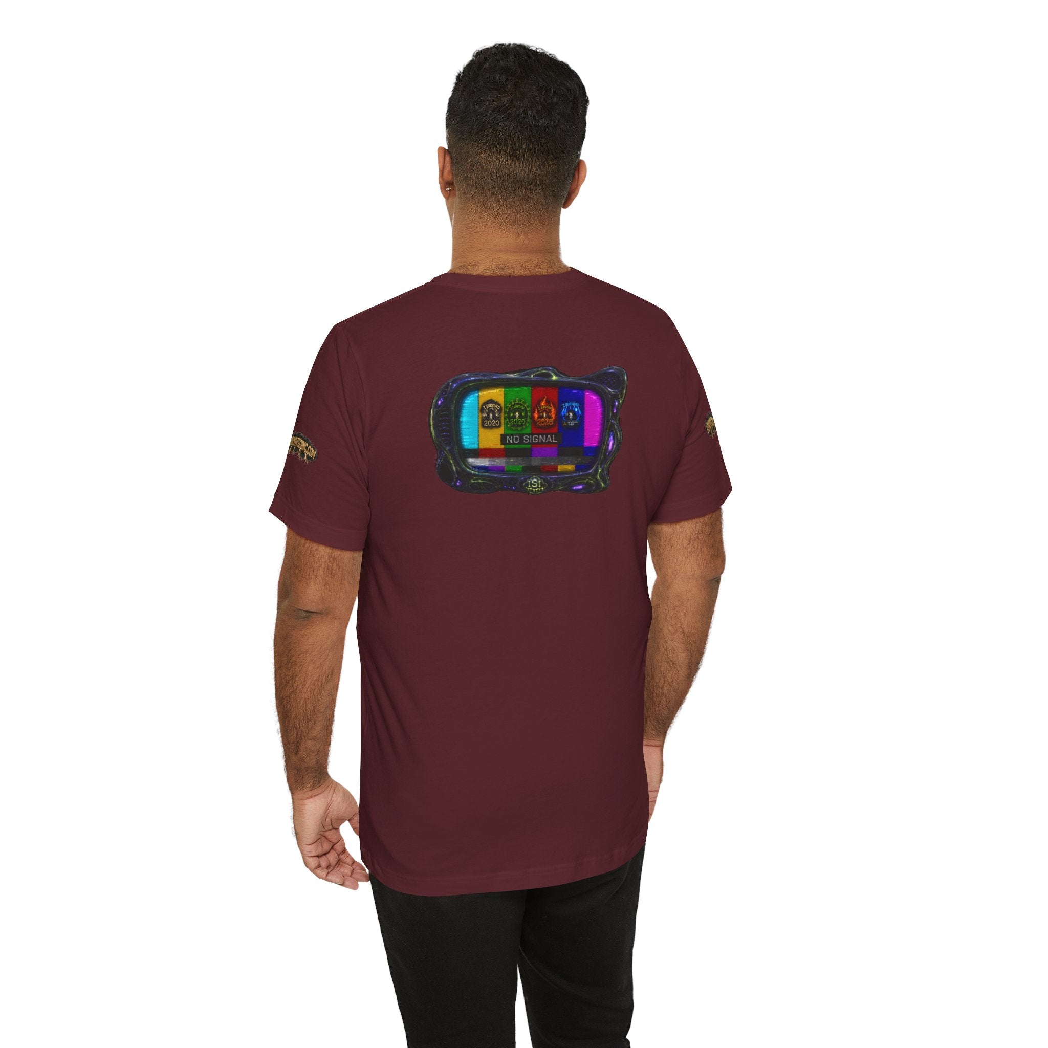 I Survived 2020 — "No Signal" Test Pattern Tee Alien Broadcast Finale Summer Premiere Unisex Jersey Short Sleeve Tee