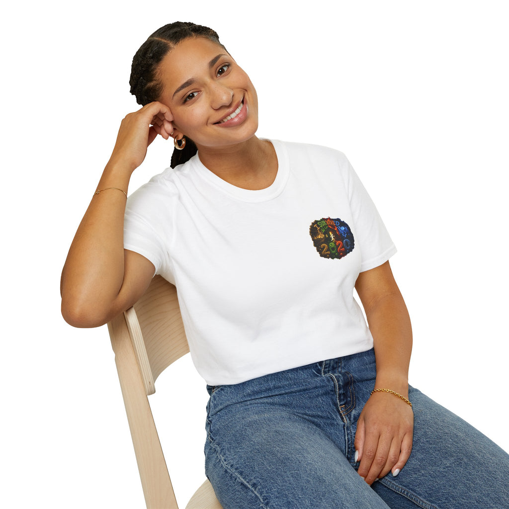 I Survived 2020 — "No Signal" Test Pattern Tee Alien Broadcast Finale Summer Premiere Unisex Softstyle T-Shirt