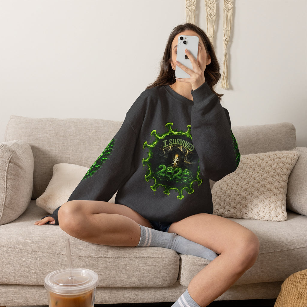 I Survived 2020 — Director's Cut S1:E4 "Mask Madness Mayhem Moment" | Pandemic Edition Unisex Heavy Blend™ Crewneck Sweatshirt