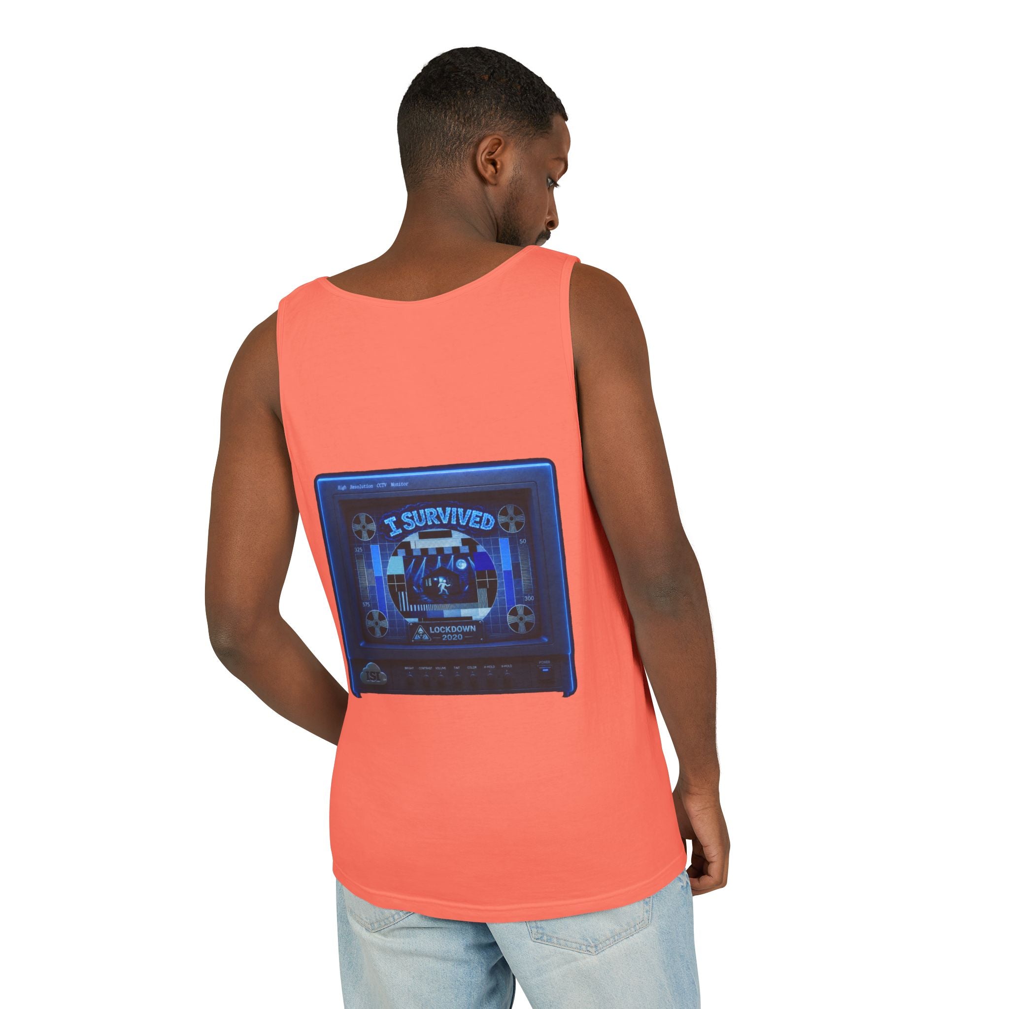 I Survived 2020 — "Please Stand By" Test Pattern Tee Lockdown Special Edition Summer Exclusive Unisex Garment-Dyed Tank Top