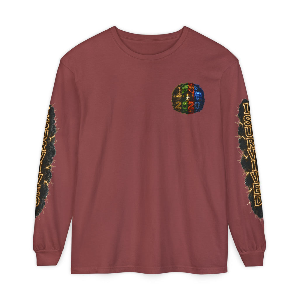 I Survived 2020 — "No Signal" Test Pattern Tee Special Edition Alien Broadcast Finale Summer Premiere Unisex Garment-Dyed Long Sleeve T-Shirt
