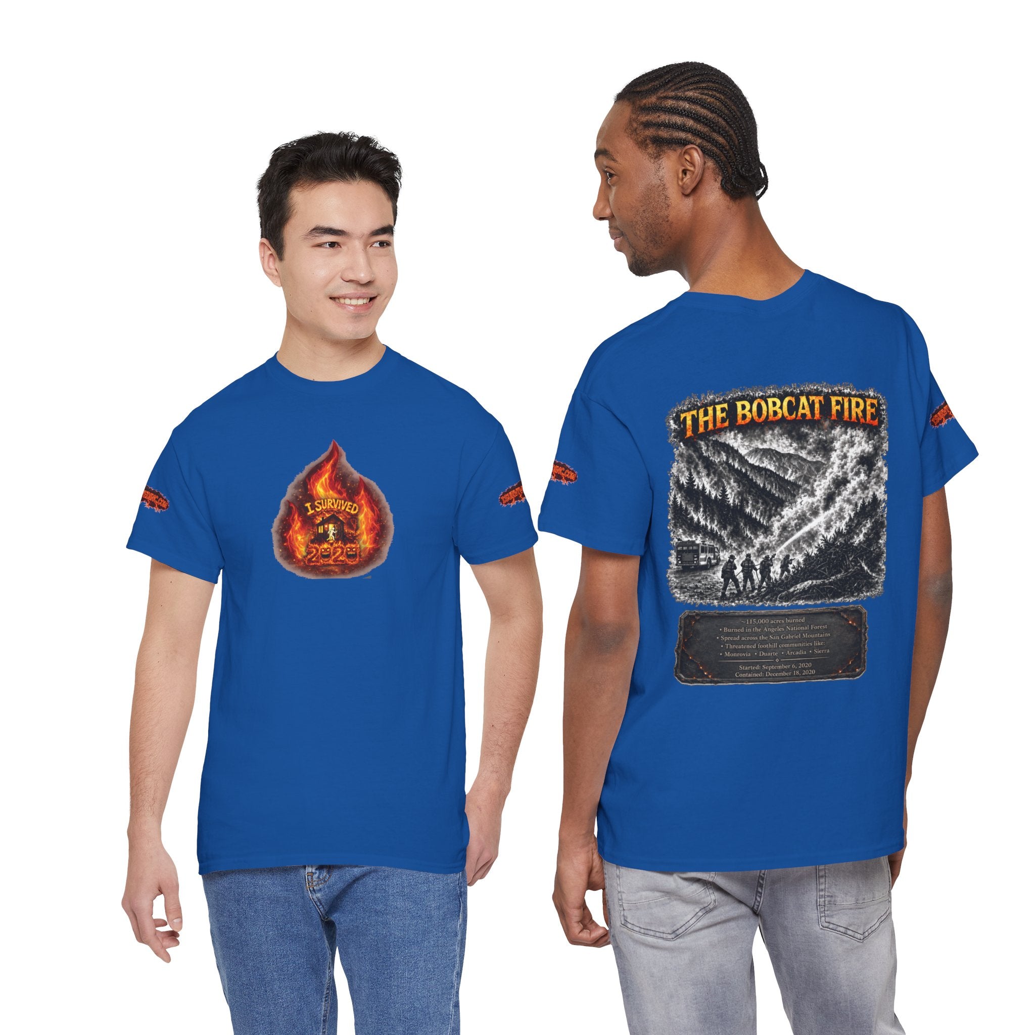 I Survived 2020 — WILDFIRES S2:E2: Director's Cut Special Edition "The Bobcat Fire" Memorial Unisex Heavy Cotton Tee