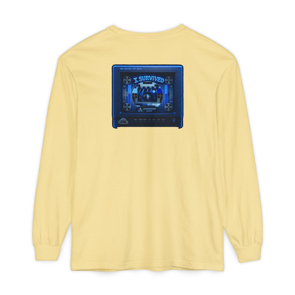 I Survived 2020 — "Please Stand By" Test Pattern Tee Lockdown Edition Summer Exclusive Unisex Garment-Dyed Long Sleeve T-Shirt