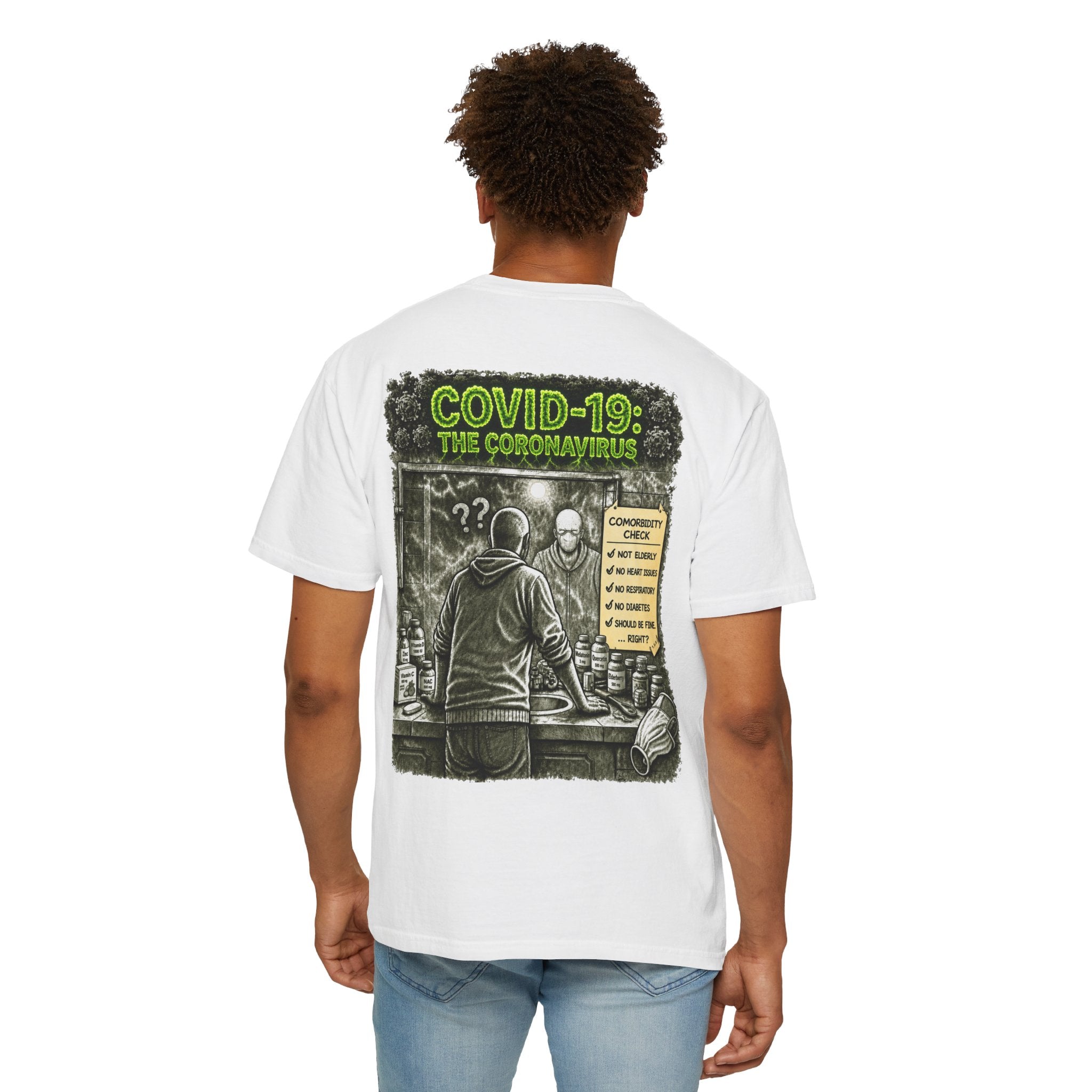 Sobreviví al 2020 — T1:E1 "COVID-19: El Coronavirus" | Camiseta unisex teñida de una pieza, Edición Pandemia