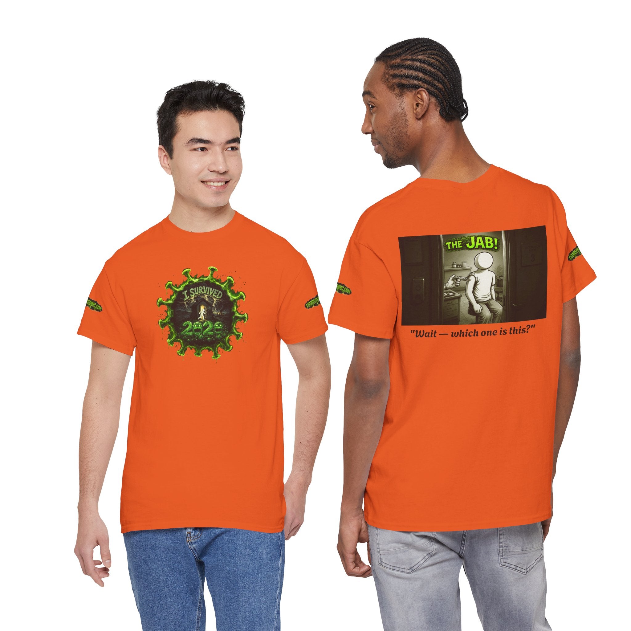 I Survived 2020 — PANDEMIC S1:E3: Director's Cut Special Edition "The Jab!" Unisex Heavy Cotton Tee