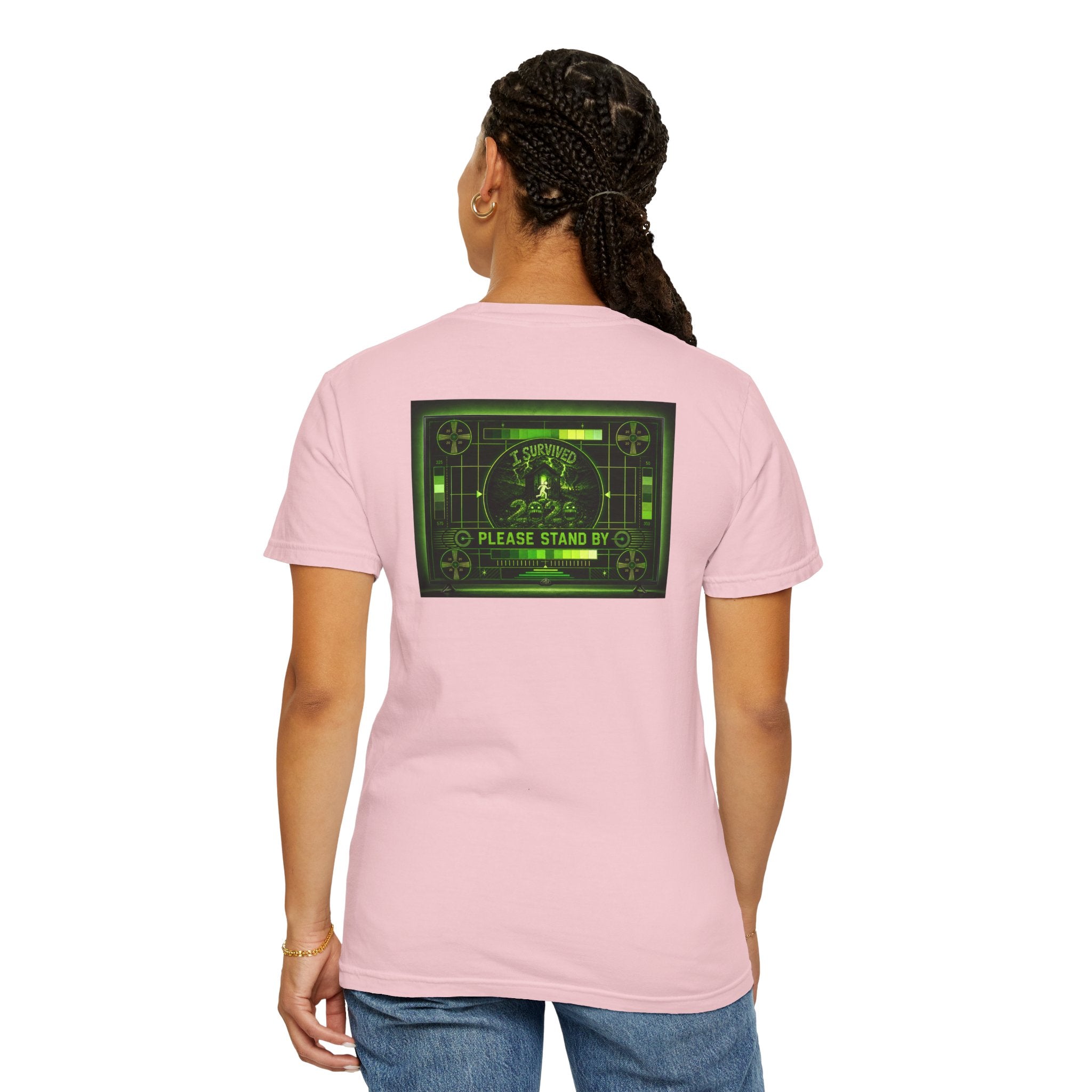 I Survived 2020 — "Please Stand By" Test Pattern Toxic Signal Tee Summer Premiere Unisex Garment-Dyed T-shirt