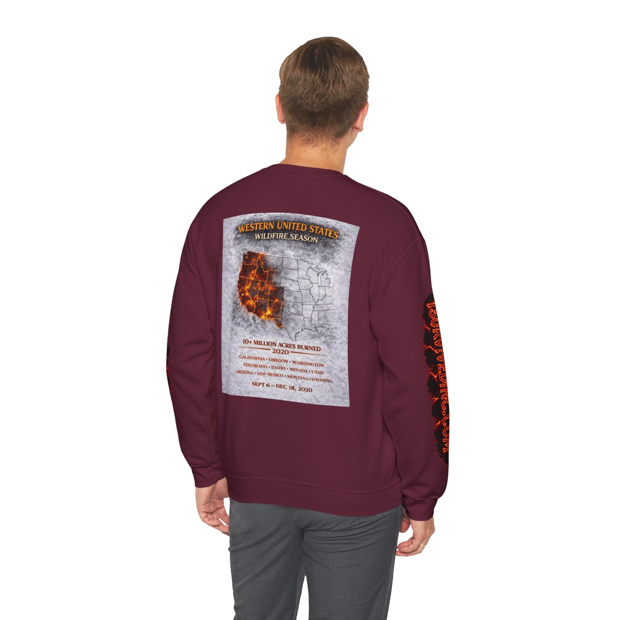 I Survived 2020 — S2:E4 "Western U.S. Wildfire Season" | Mid-Season Finale Pt. 1 | Wildfire Edition Memorial Unisex Heavy Blend™ Crewneck Sweatshirt